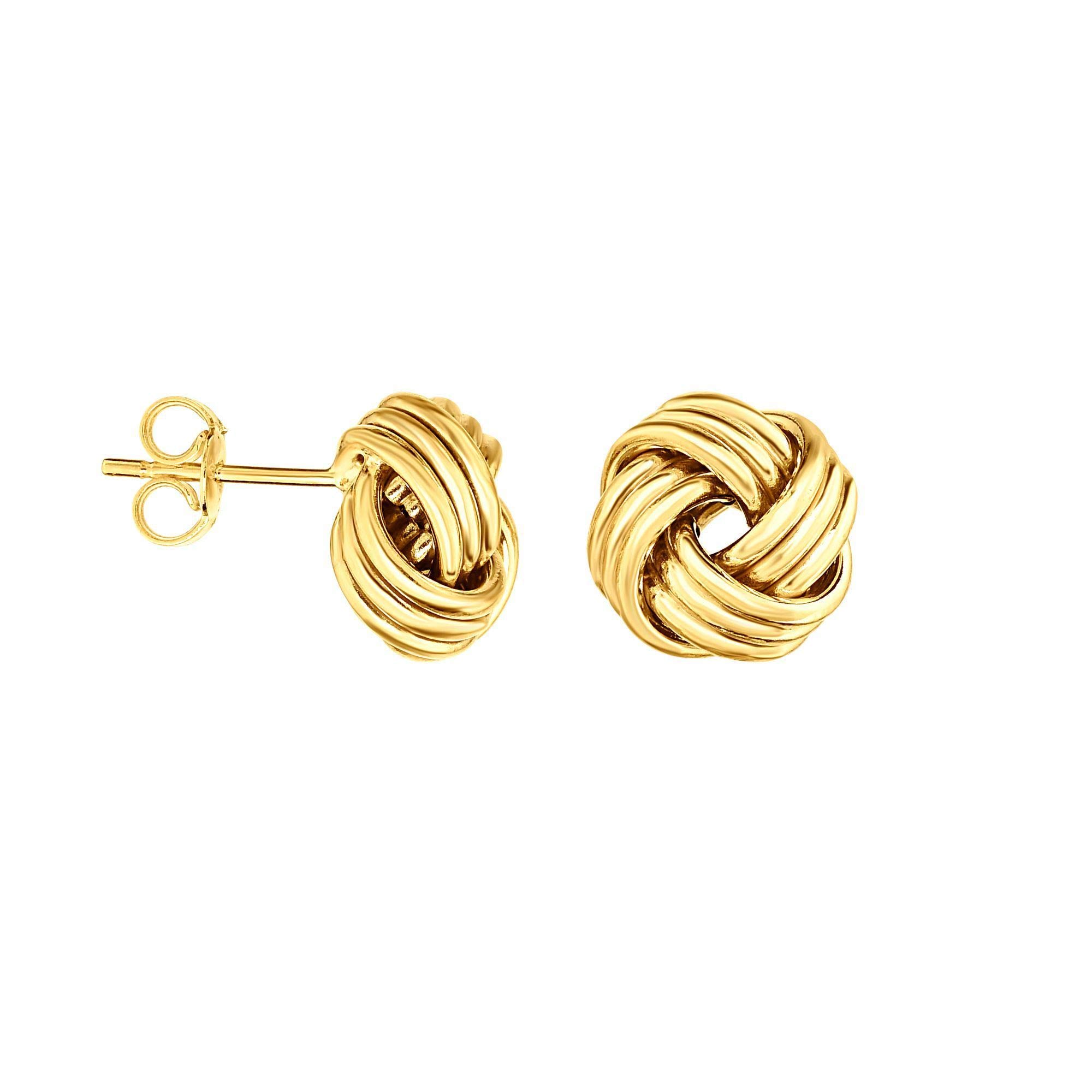 14K Gold Plated Round Love Knot Earrings with Push Back Clasp - Elegant Dangle Earrings for Women, Perfect for Valentine's Day, Anniversary, Wedding & Everyday Wear