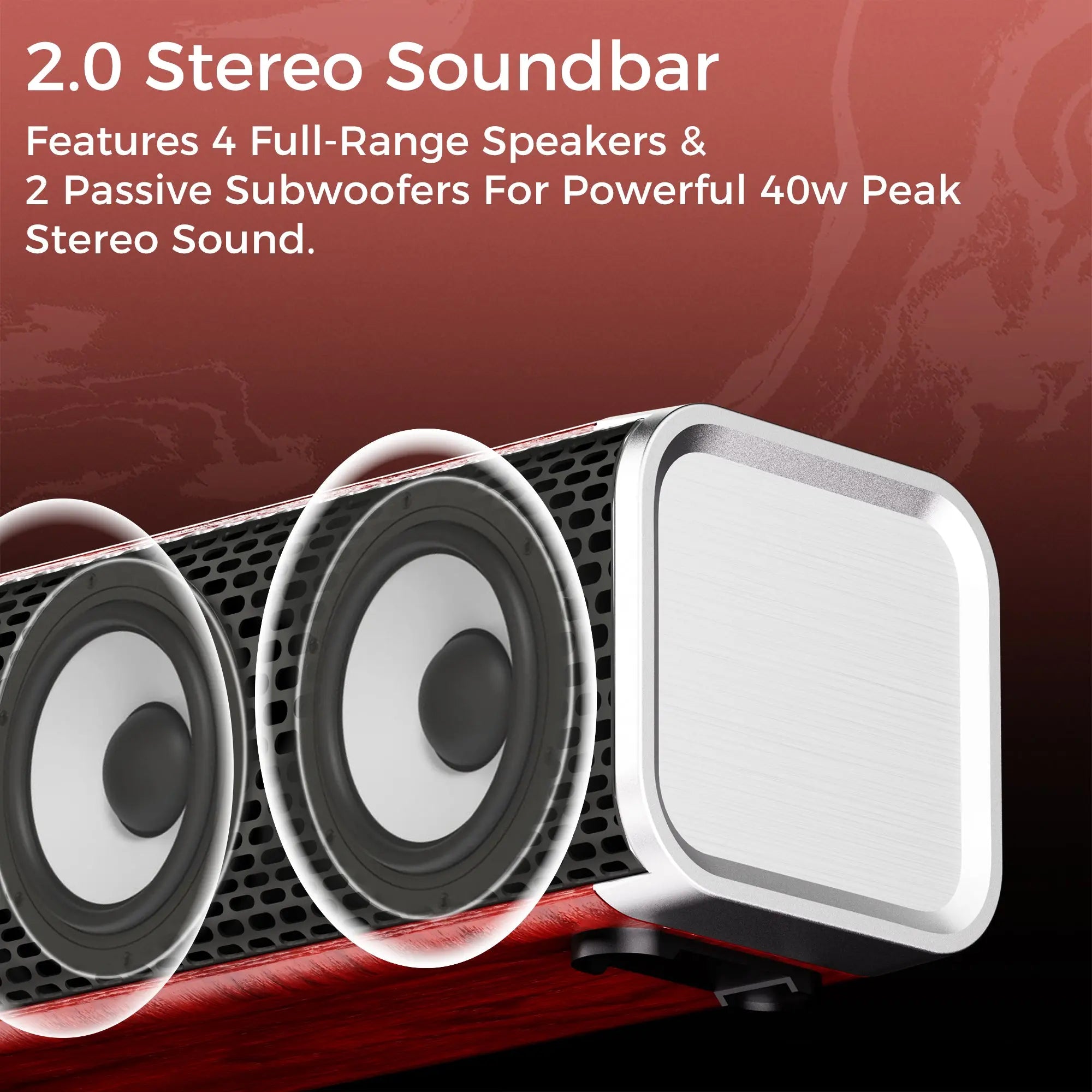 LINNER Flamenco Soundbar - Premium Bluetooth Speaker with Hi-Fi Sound for Home Theater, Gaming, and Music - Perfect for Living Room, Bedroom, and Office Entertainment