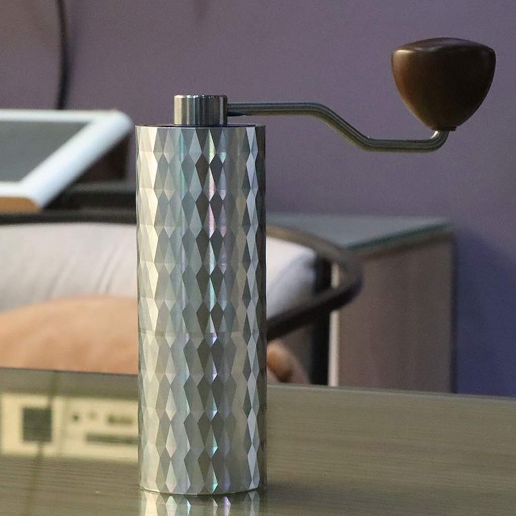 Premium Manual Coffee Grinder - Adjustable Aluminum Alloy Hand Mill for Espresso, French Press & Pour Over | Compact Travel & Office Coffee Maker with Ceramic Burrs | Perfect for Camping, Gifts & Home Brewing (Silver)