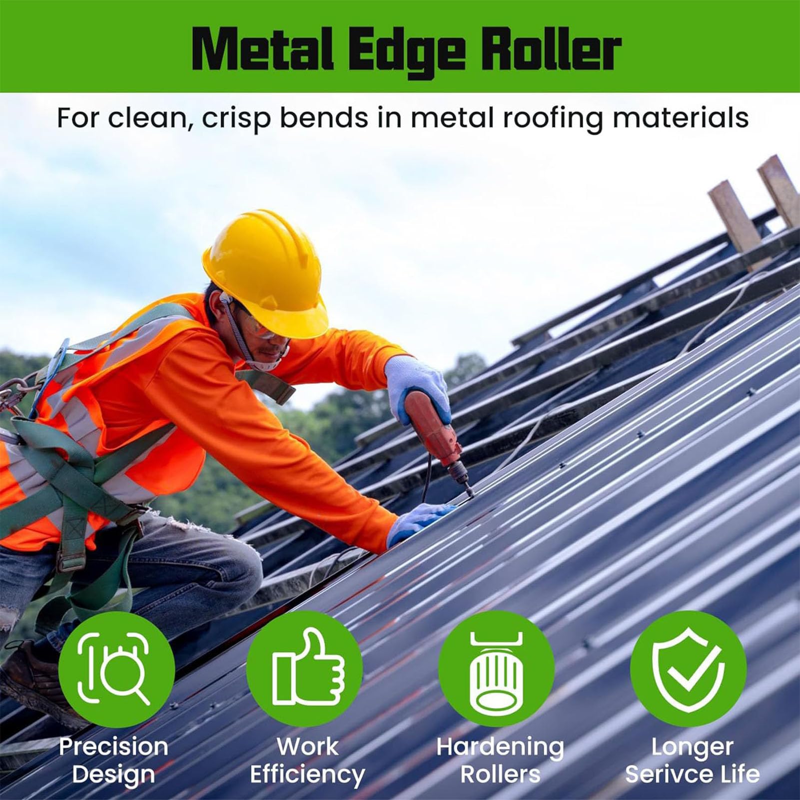 0-90 Degree Roller Bender - Heavy Duty Metal Bending Tool for Steel, Aluminum & Copper Plates - Includes 8