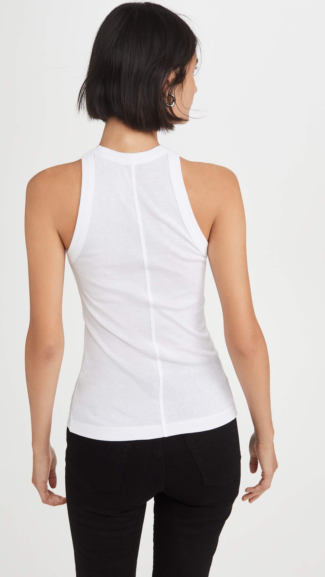 Vince Women's High Neck Tank Top - Optic White, XS | Slim Fit Casual & Layering Staple for Everyday Wear