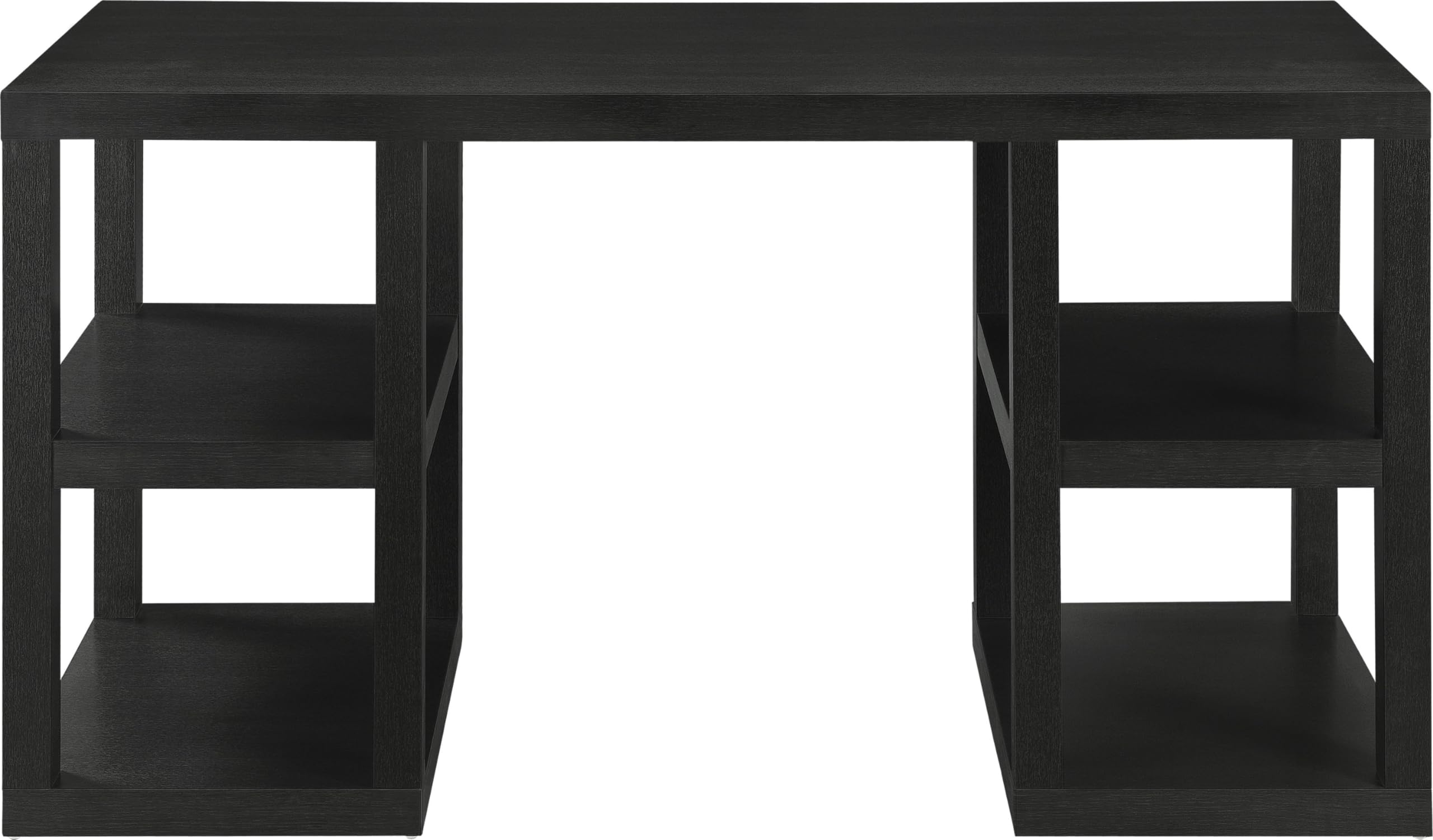 Ameriwood Home Parsons Double Pedestal Computer Desk - Modern Office Desk with Storage Drawers for Home & Workspace | Perfect for Remote Work, Study & Gaming Setup