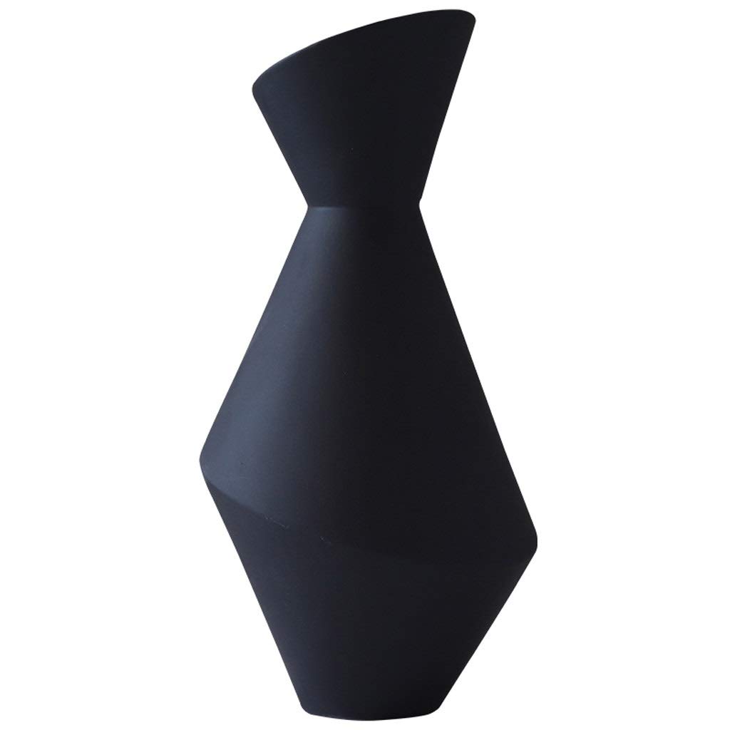Nordic Minimalist Geometric Black Flower Vase - Modern Home Decor for Living Room, Wine Cabinet & Office Display | Perfect Centerpiece for Wedding, Dining Table & Housewarming Gifts