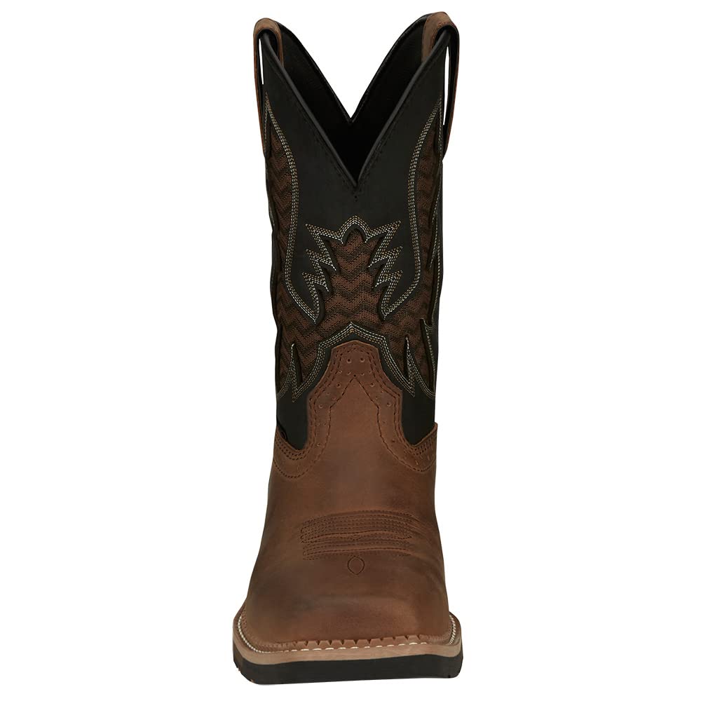 Justin Boots Men's Stampede Bolt Pecan Waterproof Work Boots - 11