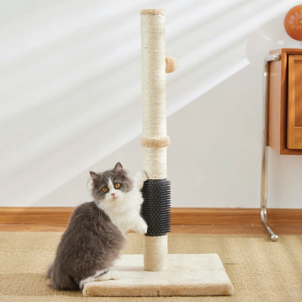 Durable Cat Scratching Post with Sisal Rope & Toy Ball - 60cm/80cm Height for Kittens & Adult Cats | Perfect for Indoor Play, Cat Tree Accessory & Feline Exercise
