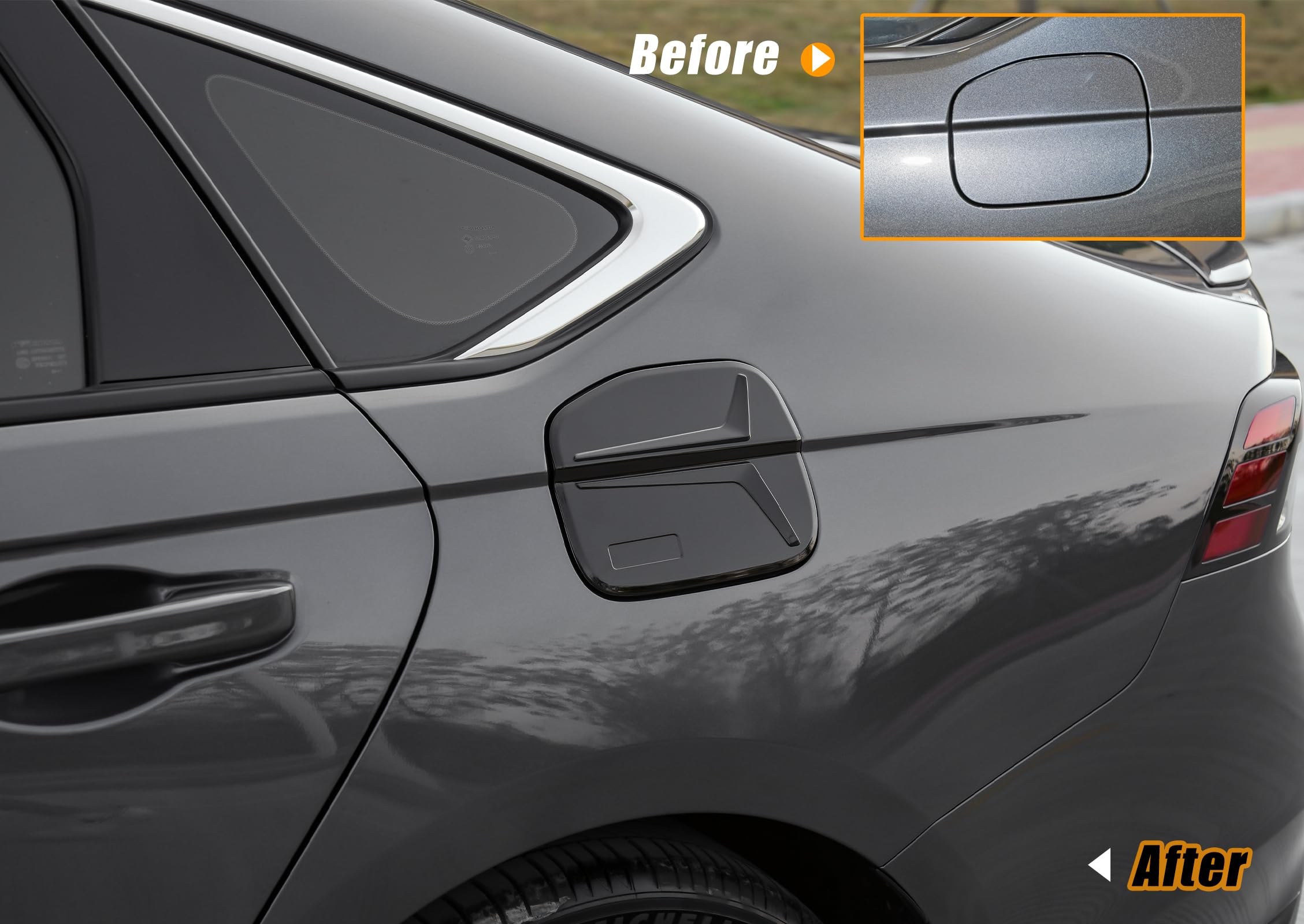 Gloss Black Gas Tank Door Cover & Fuel Filler Cap Sticker for 2023-2024 Honda Accord 11th Gen - Premium Car Accessories for Exterior Protection & Style Enhancement
