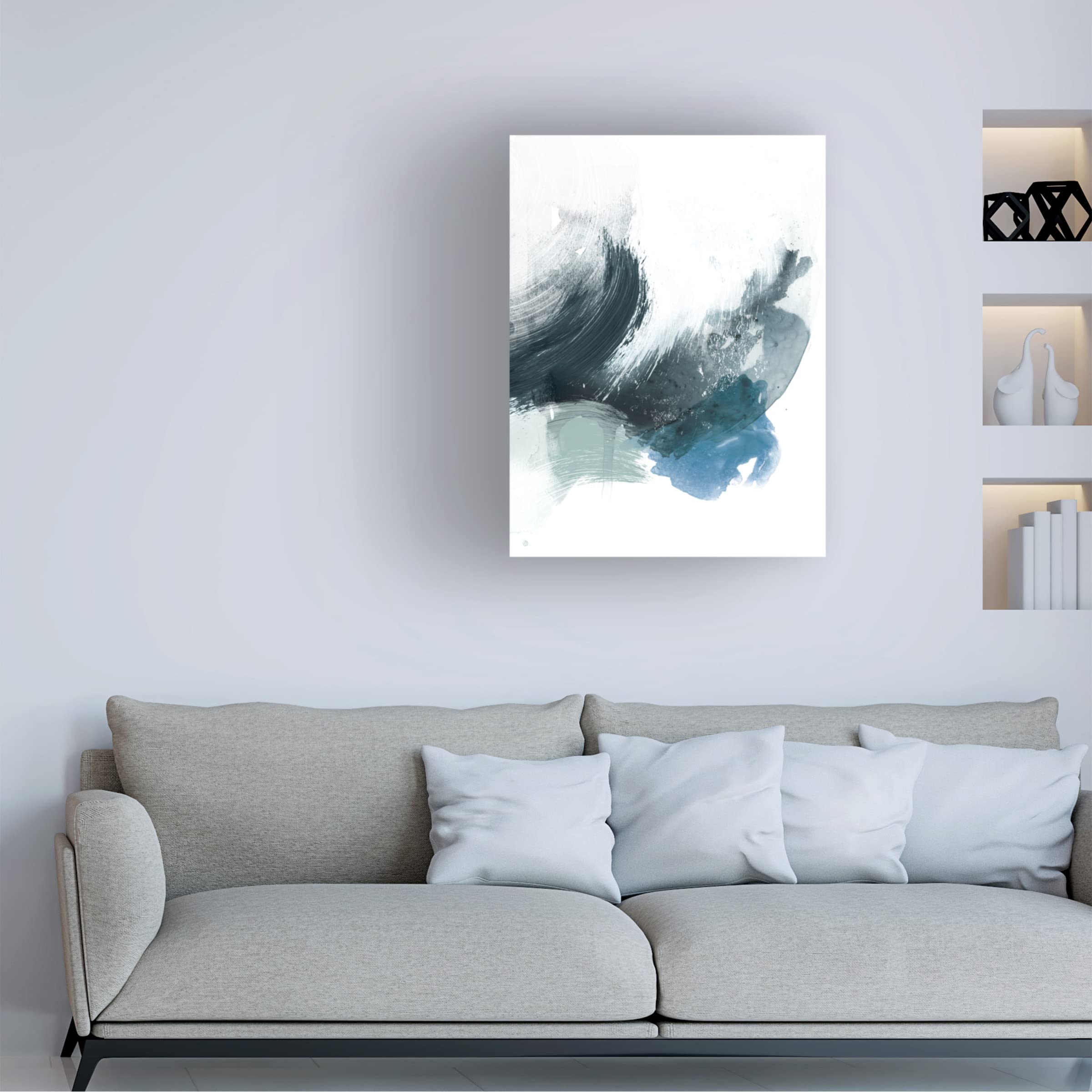 Trademark Fine Art 'Coastal Crush II' Canvas Wall Art by Victoria Borges - Beach House Decor, Ocean Themed Living Room Painting, Coastal Bedroom Wall Art