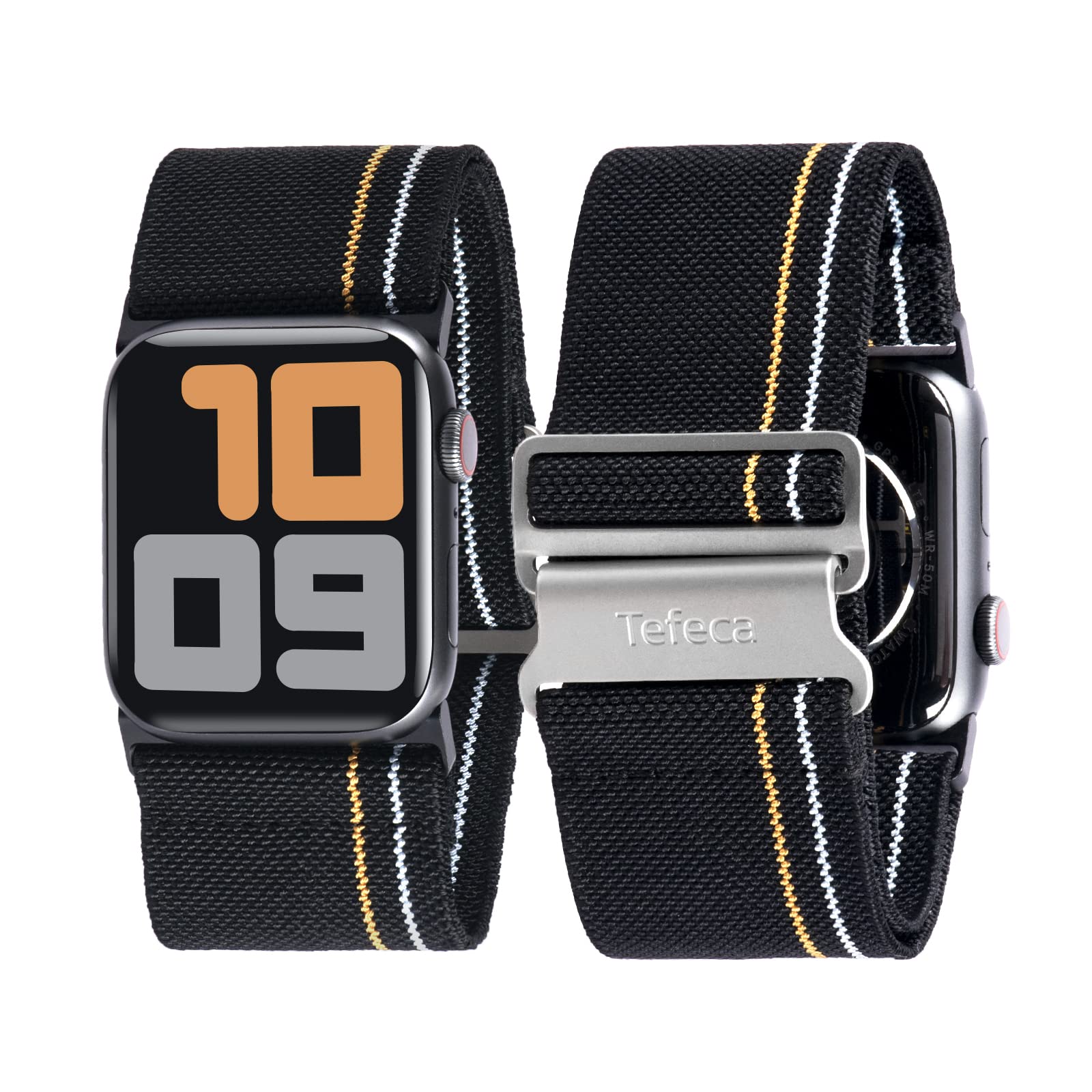 Adjustable Hook Buckle Stretchy Elastic Watch Band for Apple Watch & Apple Watch Ultra - Comfortable Replacement Strap for Workout, Running & Daily Wear