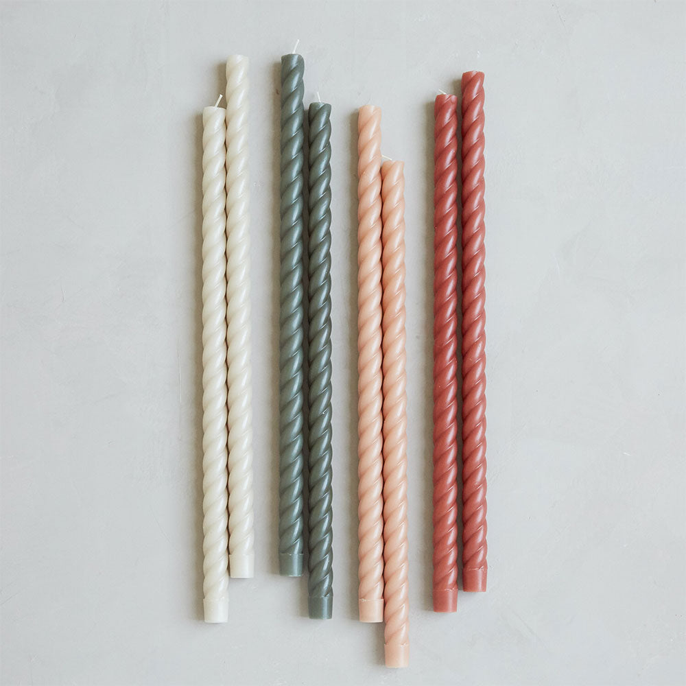 18 Taper Rope Candles with Petal Design - Elegant Decorative Candles for Wedding, Dinner Party & Romantic Home Decor