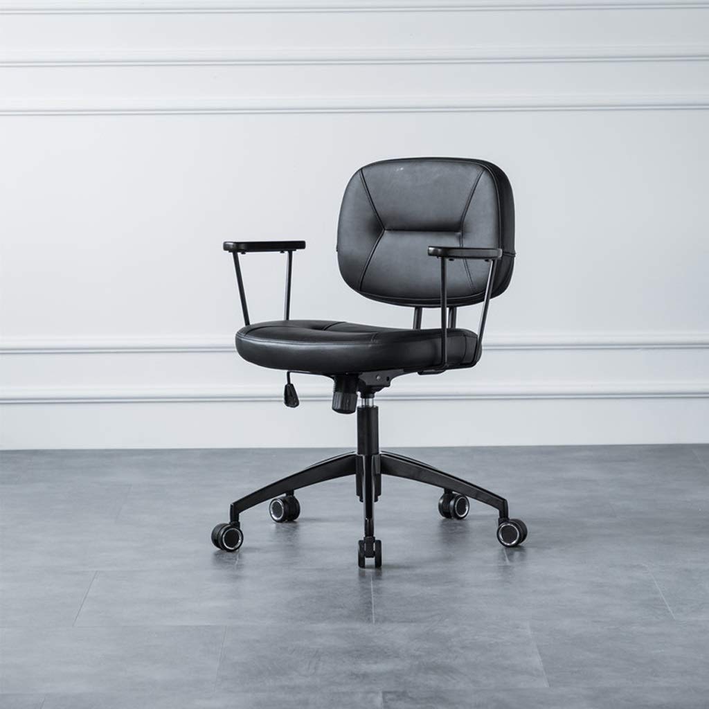 Premium FMOGE Nordic Leather Office Chair - Ergonomic Computer Desk Chair for Home & Office, Adjustable Height Study Chair (Cowhide-Brown) - Perfect for Workstations, Gaming & Home Office Setup