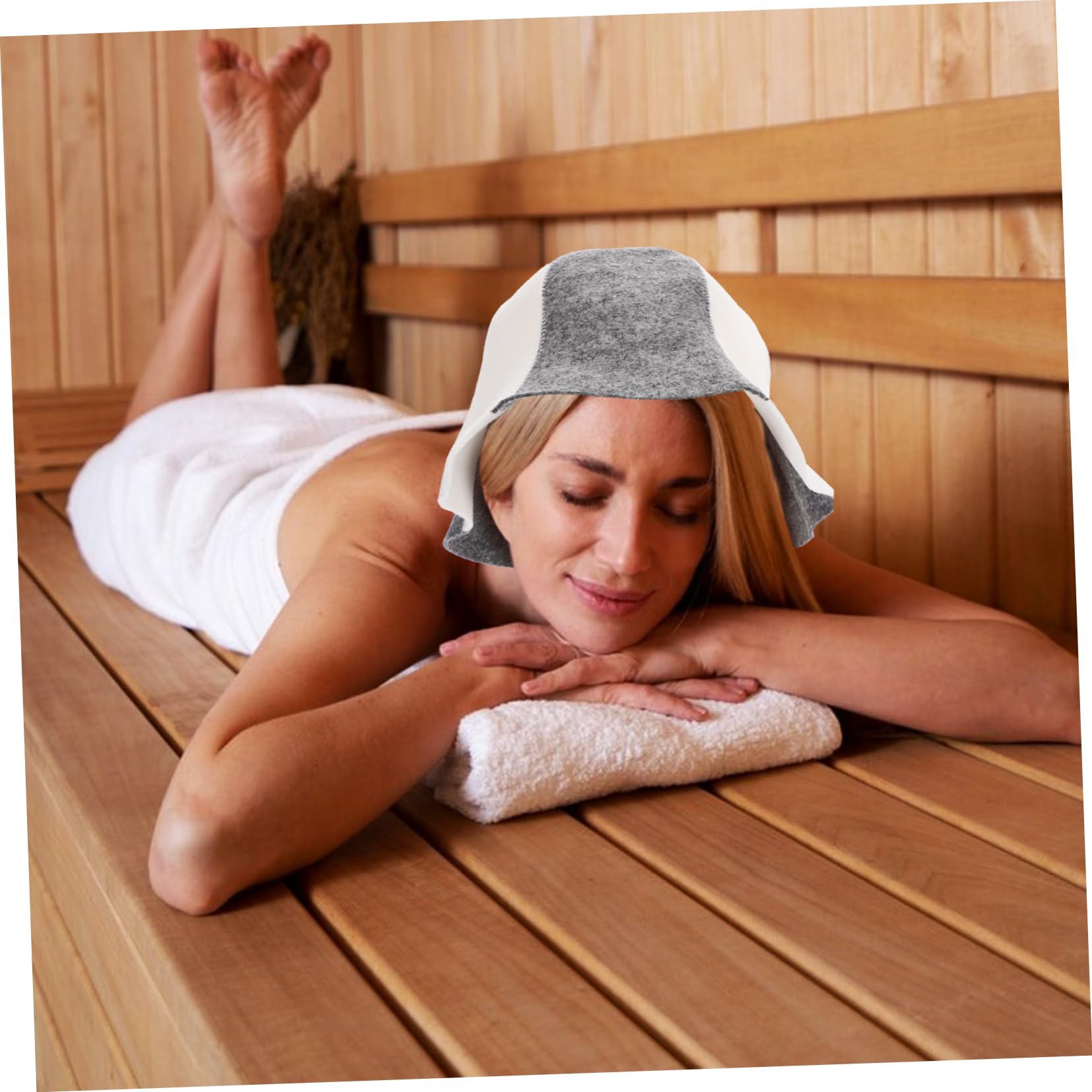 YARNOW 8-Pack Felt Sauna Hats for Men & Women - Breathable Shower Cap, Bathhouse Headwear, Spa Accessories, Water Absorbent Sleep Cap - Perfect for Sauna, Steam Room, Bathing & Relaxation at Home
