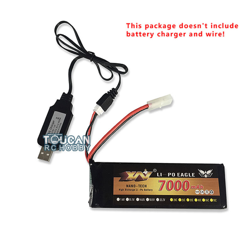 7.4V 7000mAh LiPo Battery for 1/16 Henglong RC Tank - High Capacity Rechargeable Battery for Remote Control Military Vehicles & Hobby Models - Perfect for RC Tank Battles, Military Simulations, and Long-Duration Play