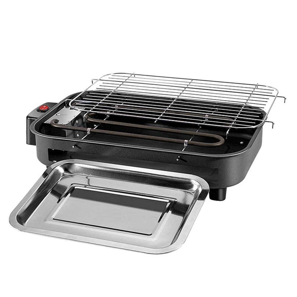 Electric Smokeless Indoor BBQ Grill - Korean Style Non-Stick Griddle Plate with Adjustable Thermostat - Perfect for Home Kitchen, Apartment Cooking & Small Space Grilling