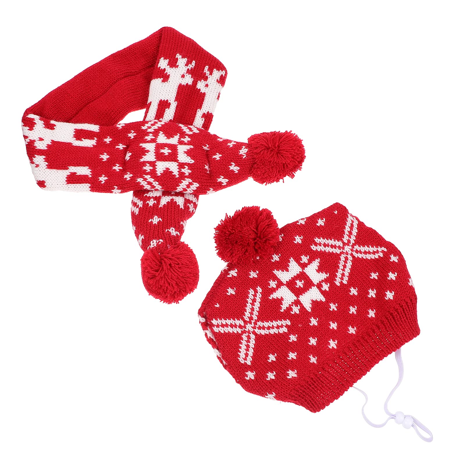 Balacoo 1 Set Red Santa Hat & Scarf Christmas Dog Costume - Warm Puppy Outfits for Holiday Photos, Parties, and Festive Pet Celebrations