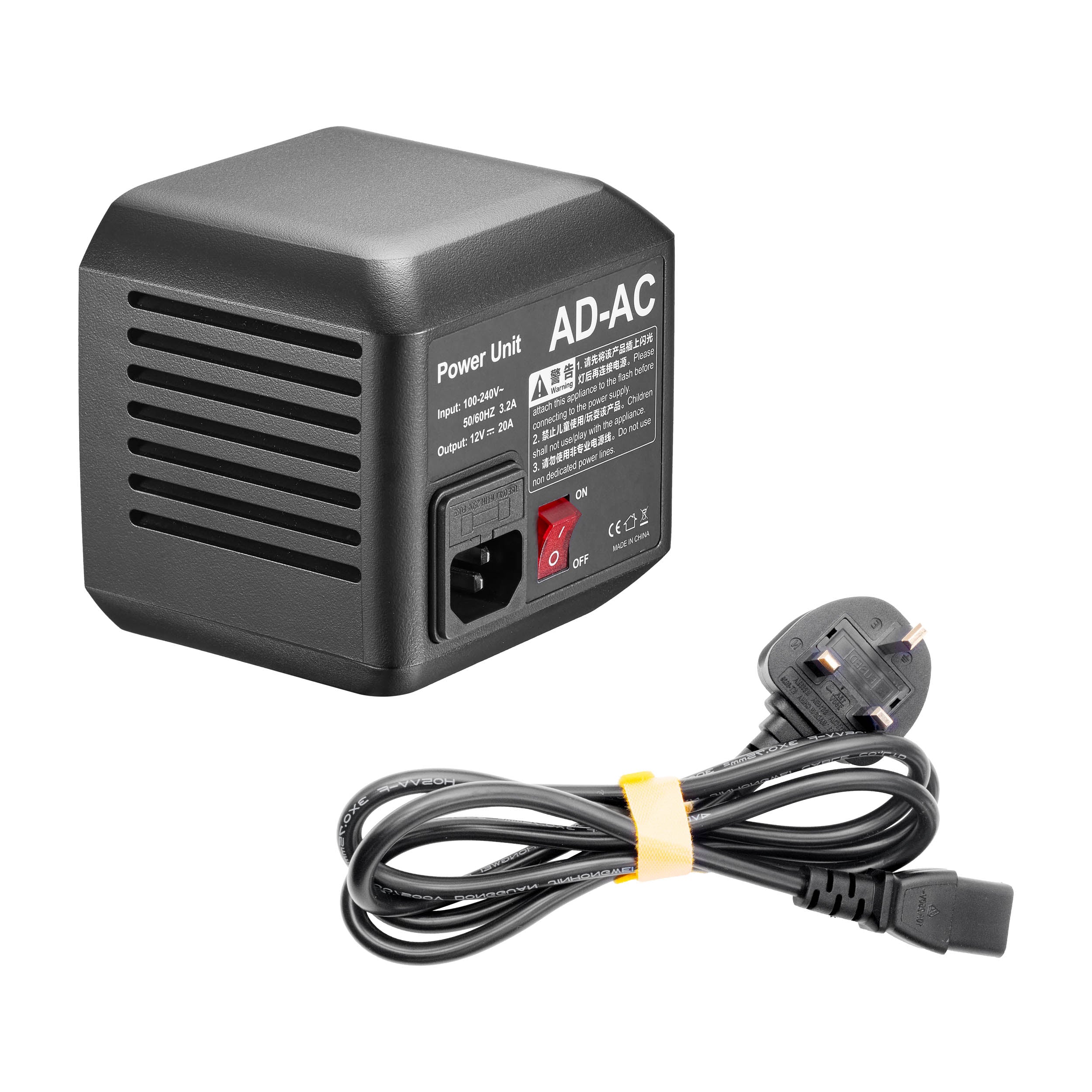 Godox AD600BMII & PiXAPRO CITI600TTL/CITI600 Manual AC Power Adapter - Replacement Mains Charger for Studio Flash & Photography Lighting (Perfect for Home Studio, Outdoor Shoots & Professional Photography)