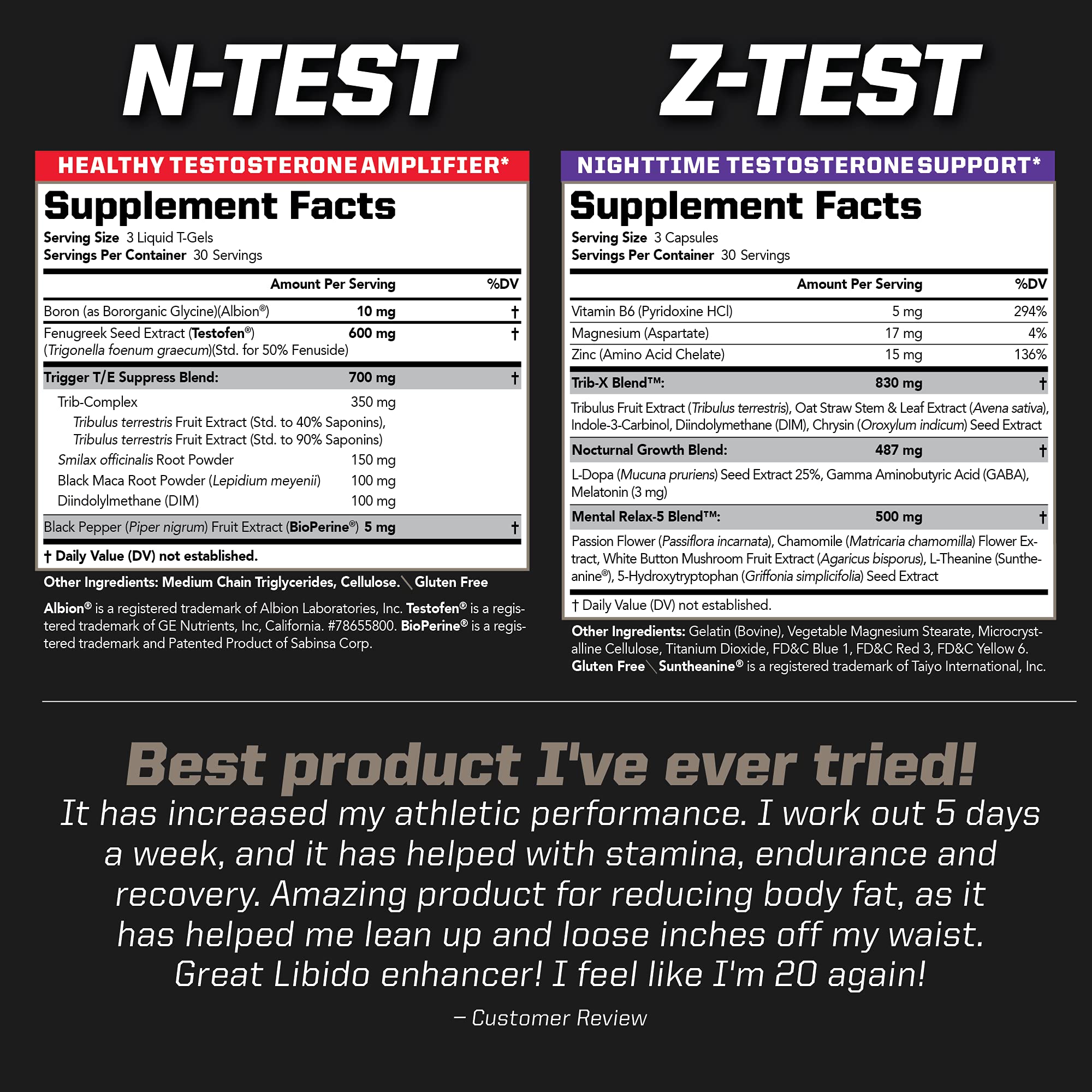 PMD Sports Flex Stack Advanced 24-Hour Testosterone Booster Supplement for Men - N-Test 600 Advanced 90 Liquid T-Gels & Z-Test 90 Capsules - Supports Lean Muscle Growth, Strength, Recovery, Libido & Sleep - Perfect for Gym, Bodybuilding & Athletic Performance