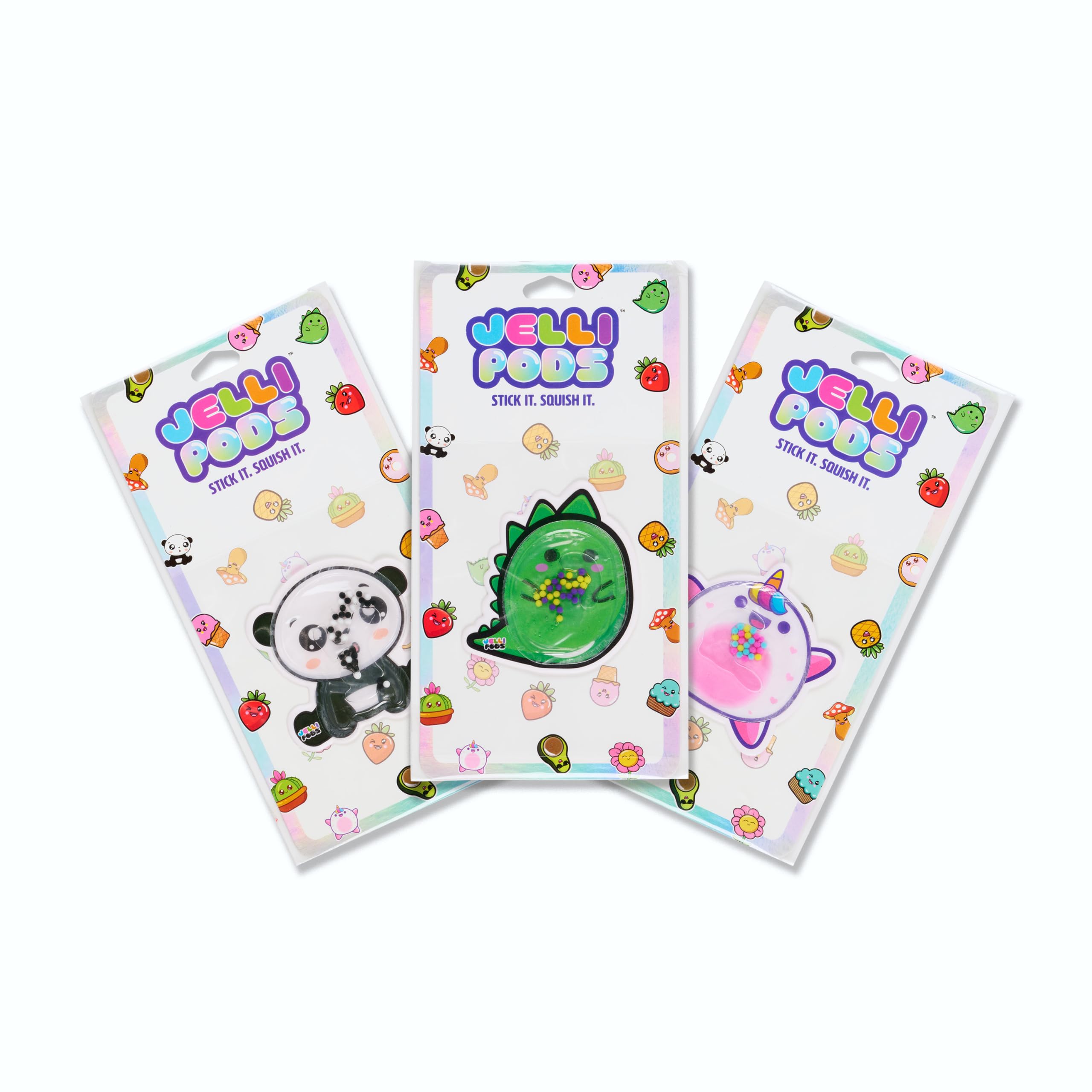 JelliPods Adorable Animals Reusable Sticker Bundle - Sensory Fidget Toys for Kids with 3 Puffy Stickers - Tactile Touch & Feel Activity for Classroom, Autism, ADHD & Stress Relief - Fun Learning & Playtime Essential