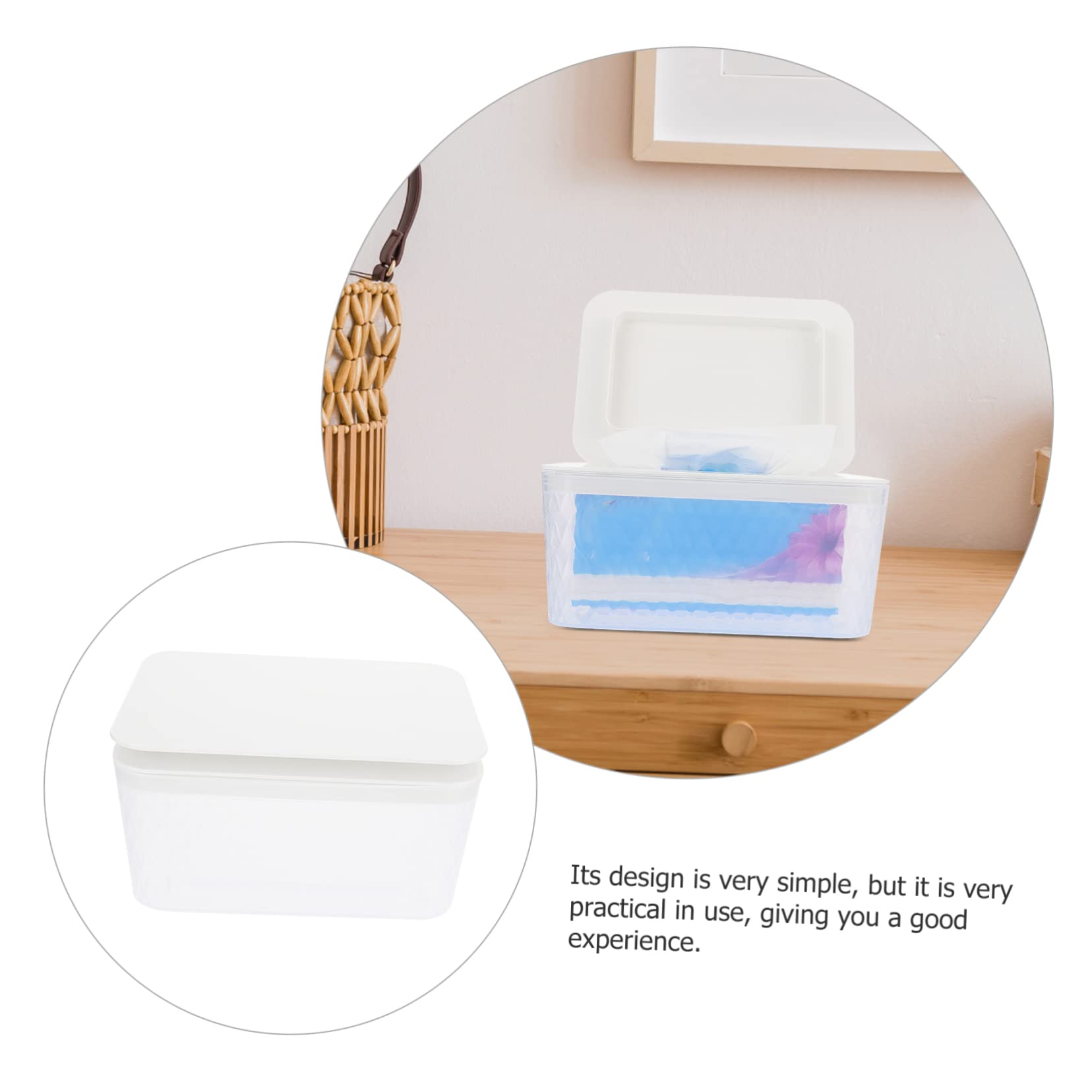 Hoement Wet Tissue Box Holder - Desktop Tissue Storage Organizer for Home & Office | Perfect for Kitchen, Bathroom, and Workspace Organization