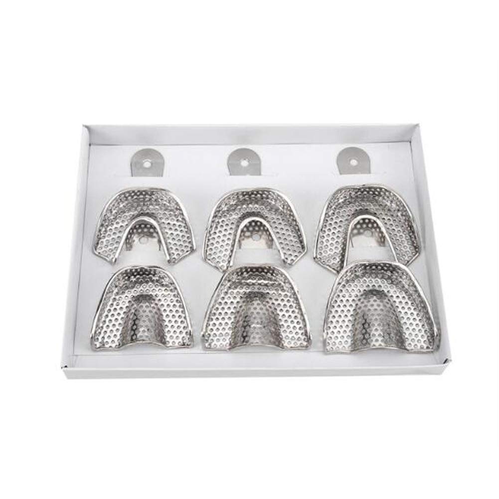 Premium Stainless Steel Dental Impression Trays with Holes - Professional Box-Type Teeth Modeling Kit for Dentists & Orthodontists | Perfect for Dental Clinics, Crown/Bridge Work & Orthodontic Procedures
