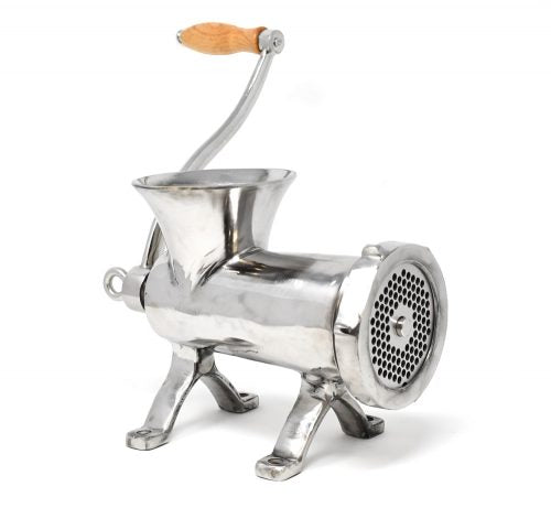 Premium Nella #22 Stainless Steel Manual Meat Grinder - Heavy Duty Hand Crank Meat Mincer for Home Kitchen, Sausage & Burger Making, Camping & Outdoor Cooking