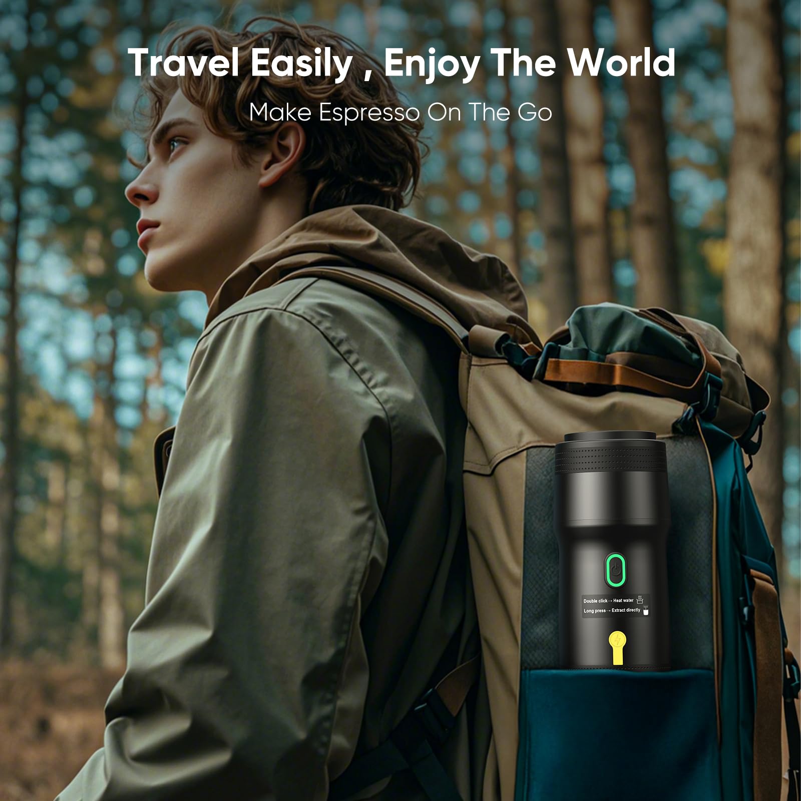 Portable Electric Espresso Machine - USB Rechargeable Travel Coffee Maker for Camping, Hiking, RV & Home Use | Compatible with Nespresso Capsules & Ground Coffee | Perfect for Road Trips, Office & Outdoor Adventures