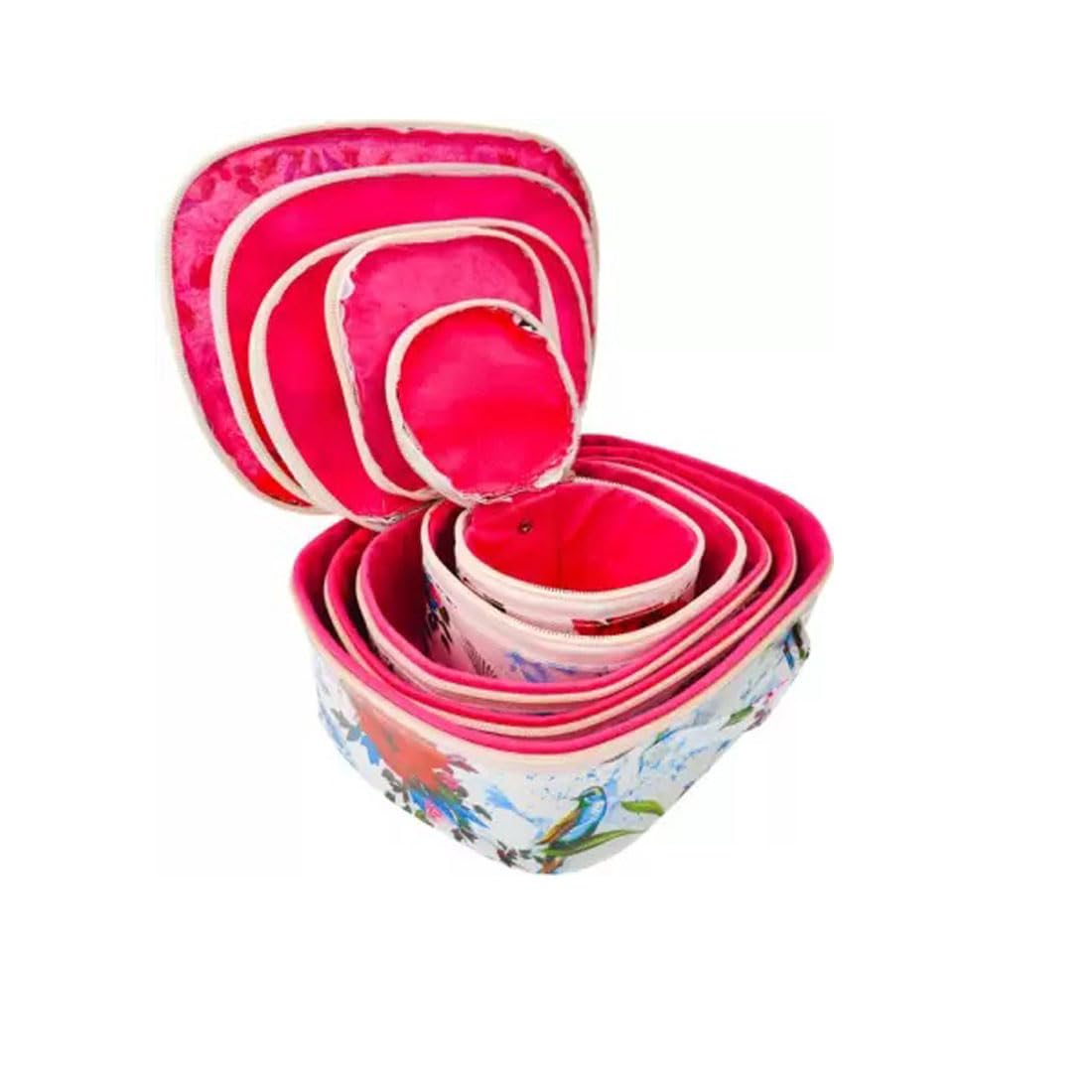 **Ayushman Enterprise 5-Piece Multicolor Vanity Box Set - Makeup Organizer, Jewelry & Bindi Storage for Women & Girls | Perfect for Dressing Table, Travel & Gift**