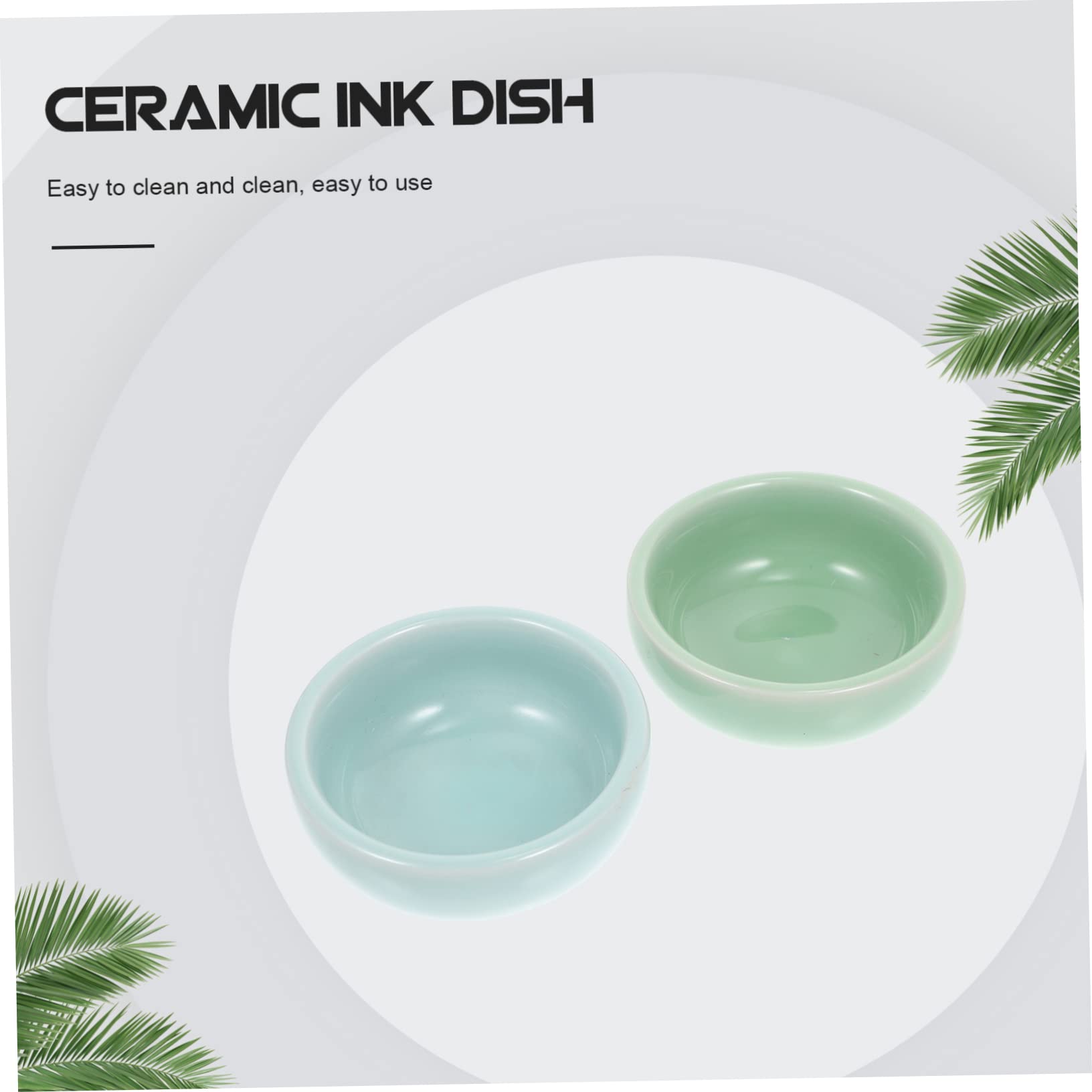 8 Pcs Ceramic Ink Dish Set - Brush Wash Tray for Chinese Calligraphy & Painting
