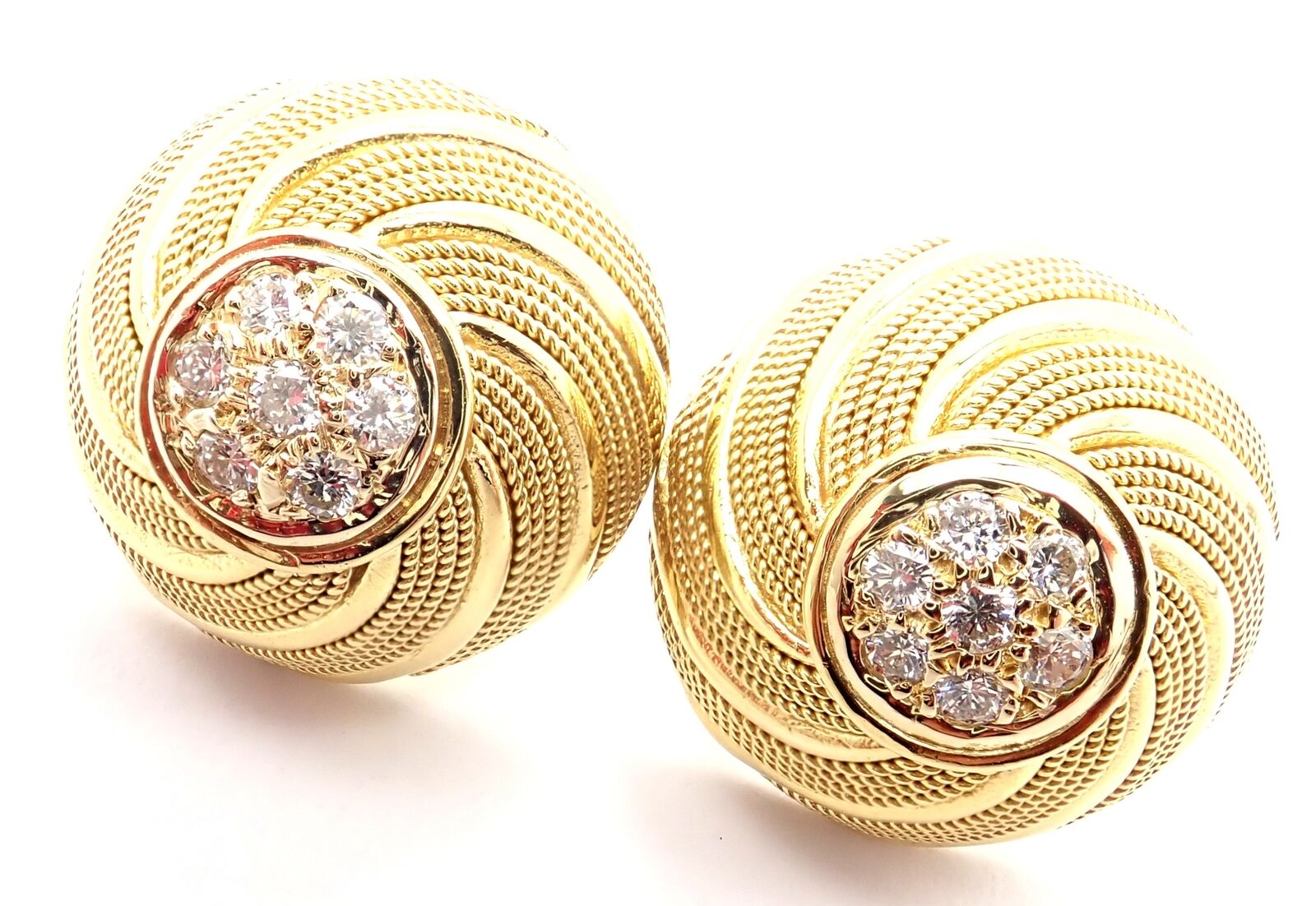 Authentic Tiffany & Co 18k Yellow Gold Diamond Earrings - Luxury Gift for Women, Anniversary & Special Occasions