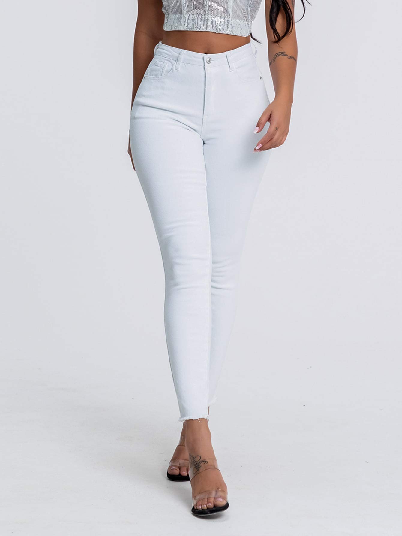 Floerns Women's High Rise Ankle Skinny Jeans - Stretch Denim Pants for Casual & Work Outfits | Comfortable Slim Fit Jeans for Everyday Wear