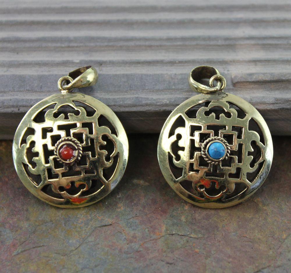 2-Sided Brass Mandala Pendant for Necklace - Spiritual & Boho Jewelry for Meditation, Yoga, and Gift Giving