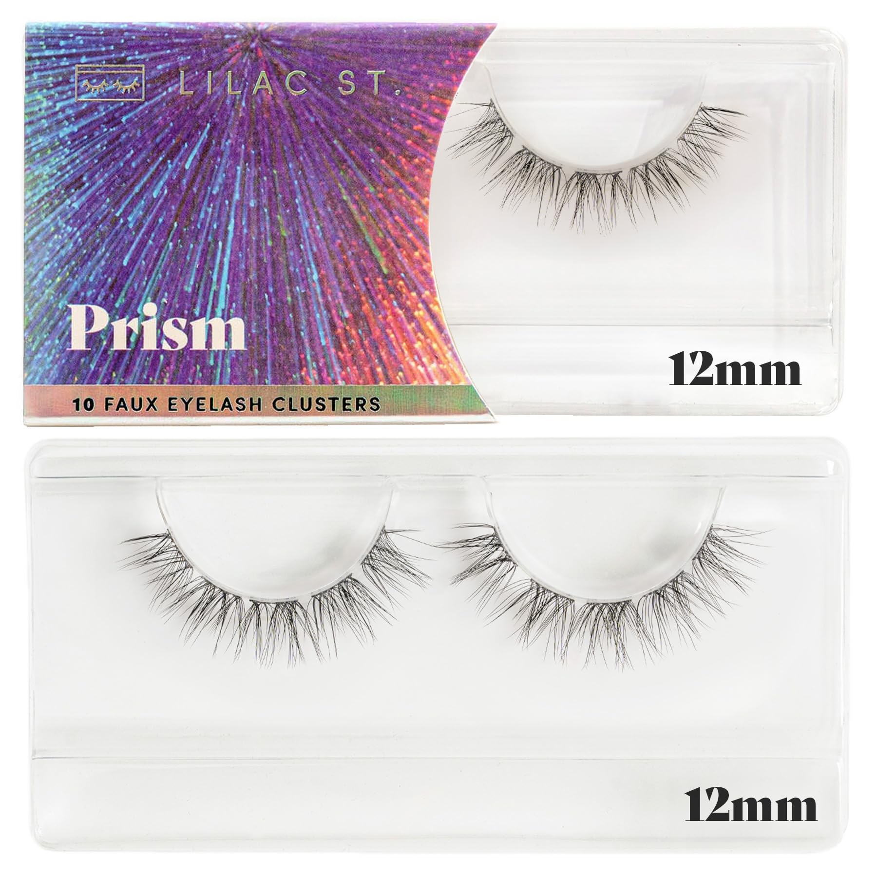 Prism Glamorous Faux Eyelash Clusters (12mm) - Lightweight & Natural Looking DIY Lash Extensions - Cruelty Free & Vegan Lashes for Women - Perfect for Parties, Weddings & Special Occasions
