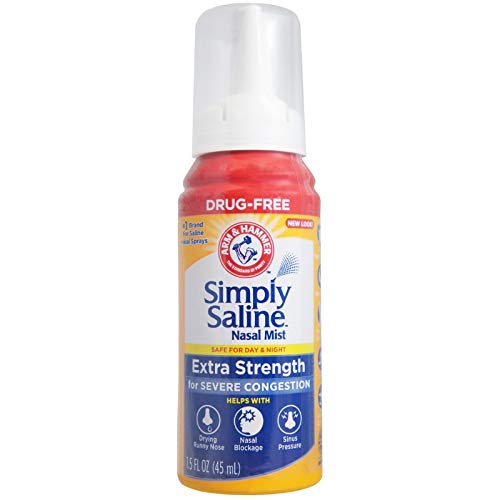 Simply Saline Extra Strength Nasal Mist 1.5 oz (Pack of 9) - Fast-Acting Saline Spray for Dry Nose, Allergies & Congestion Relief - Perfect for Travel, Home & Office Use