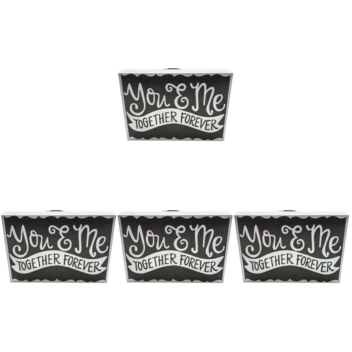 4pcs Rustic Wooden Wedding Tabletop Signs - 'Together Forever' Memorial Table Decor for Wedding Reception, Anniversary & Special Events