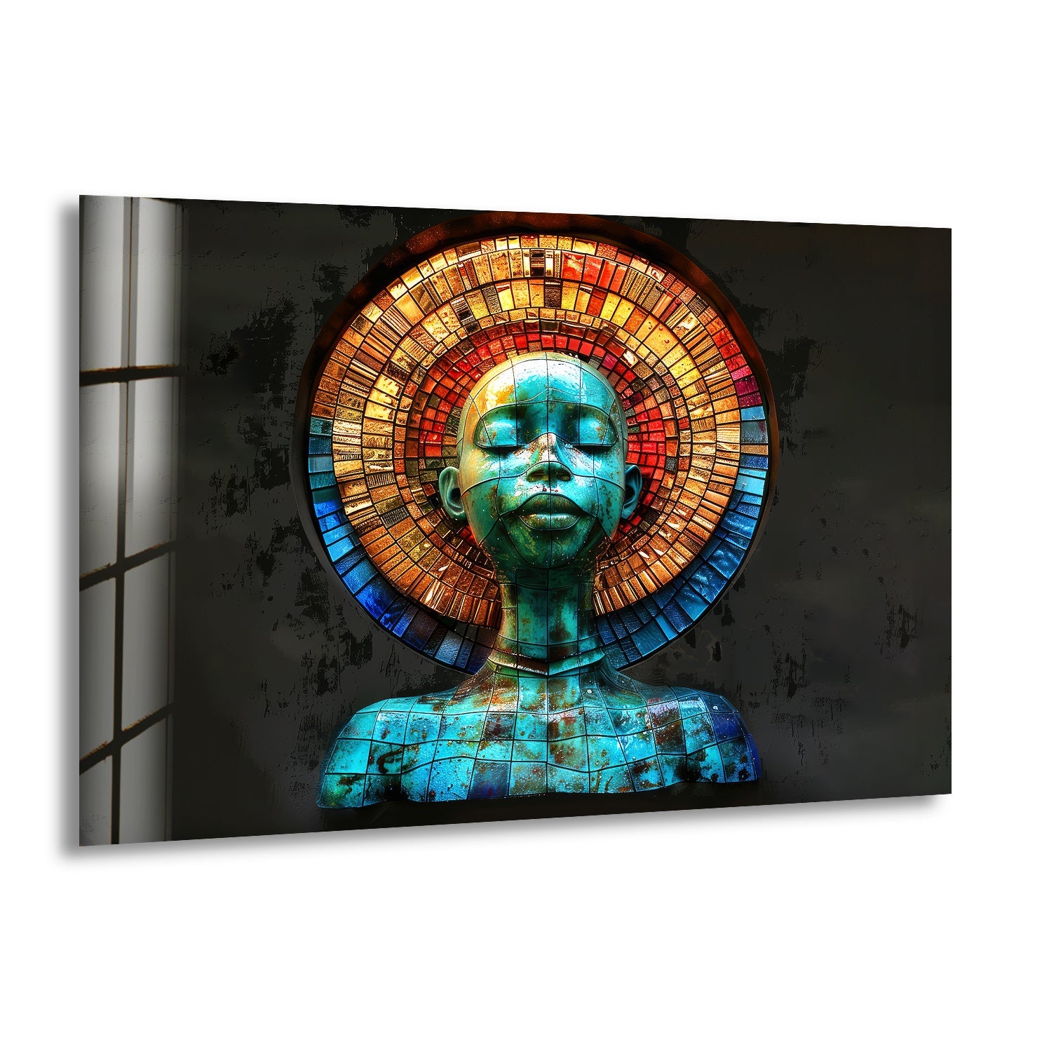 Vibrant Stained Glass Mosaic Wall Art - Handcrafted Home Decor for Living Room, Bedroom, or Office - Perfect Gift for Housewarming & Interior Design