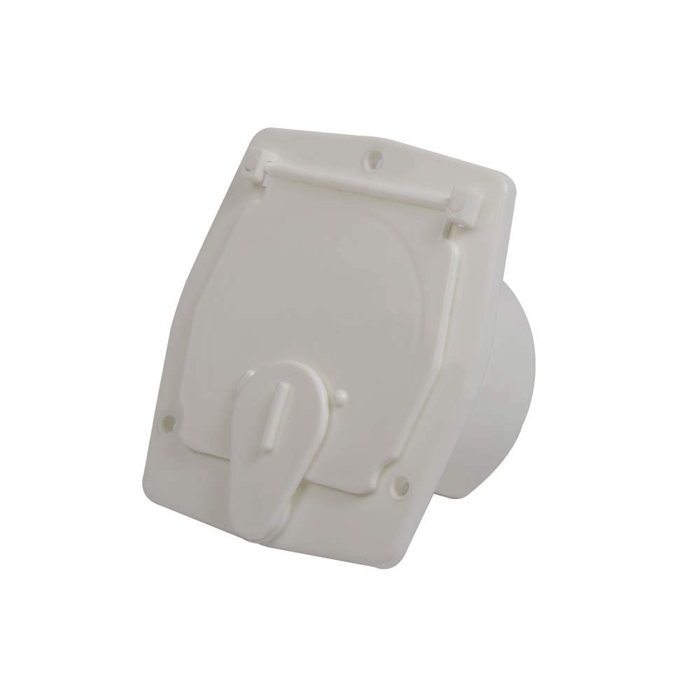 30 Amp White Square Electric Cable Hatch - Superior RVA1572 Basic Power Cord Cover for RV, Camper & Outdoor Use