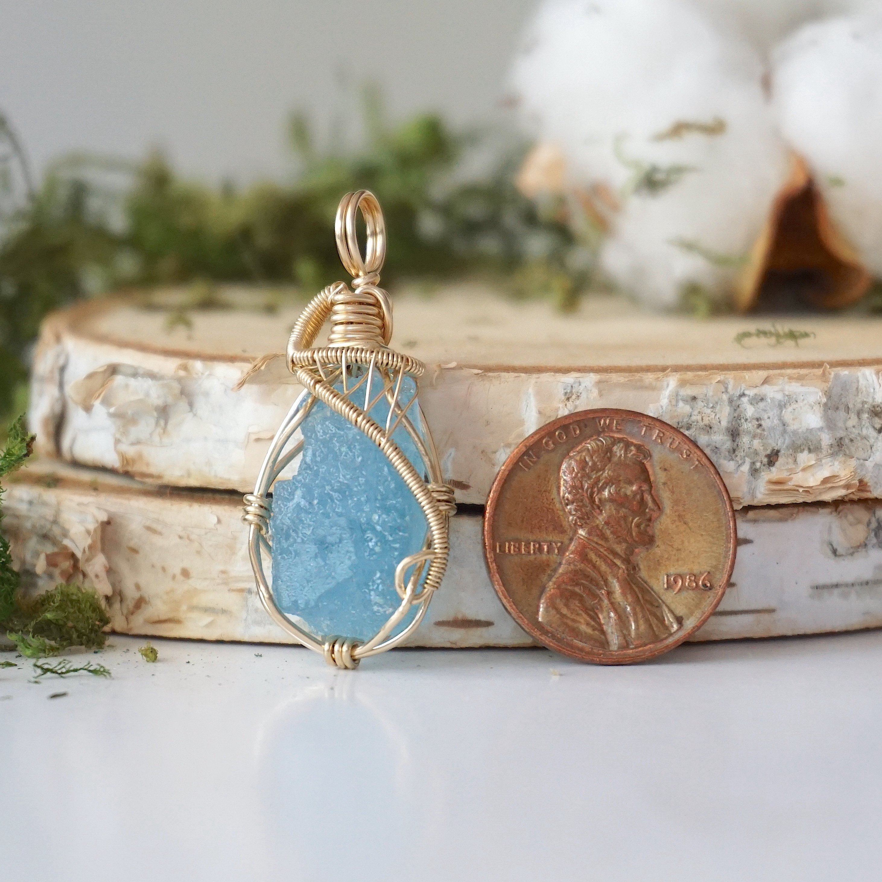 14K Gold Filled Aquamarine Pendant Necklace for Women - March Birthstone Jewelry Gift for Mom, Wife, or Girlfriend - Perfect for Weddings, Anniversaries & Everyday Elegance