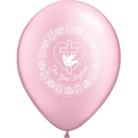 Qualatex 11 Inch Pink Baptism Dove Balloon - Perfect for Christenings, Baby Showers & Religious Celebrations