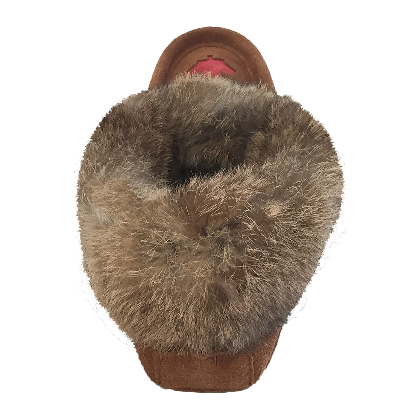 Women's Warm Fleece Lined Brown Suede Maple Leaf Rabbit Fur Moccasins - Cozy Winter House Slippers for Indoor Comfort & Casual Wear