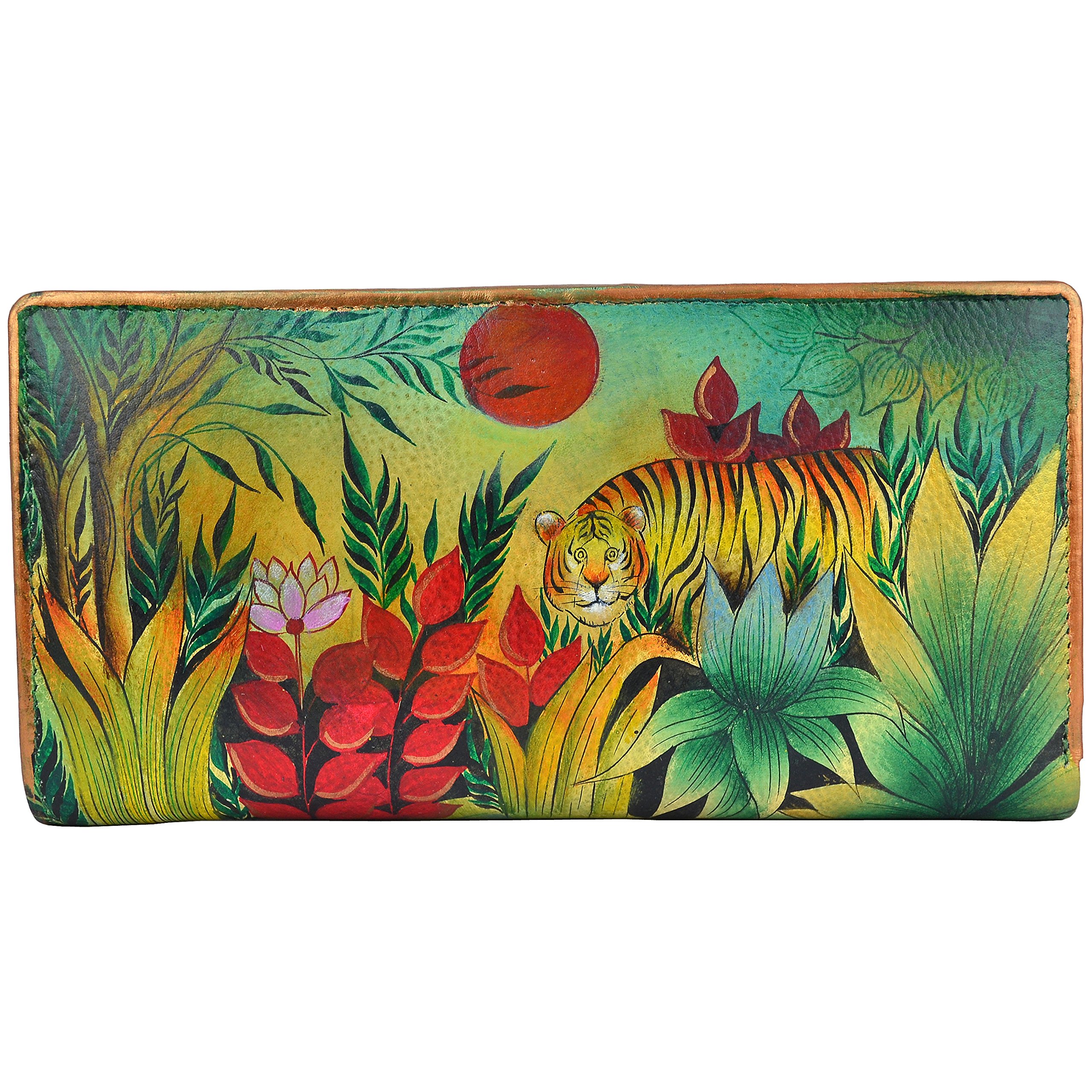 Anuschka Hand Painted Leather Women's Clutch Wallet | Elegant Crossbody Purse for Evening Parties, Weddings & Special Occasions
