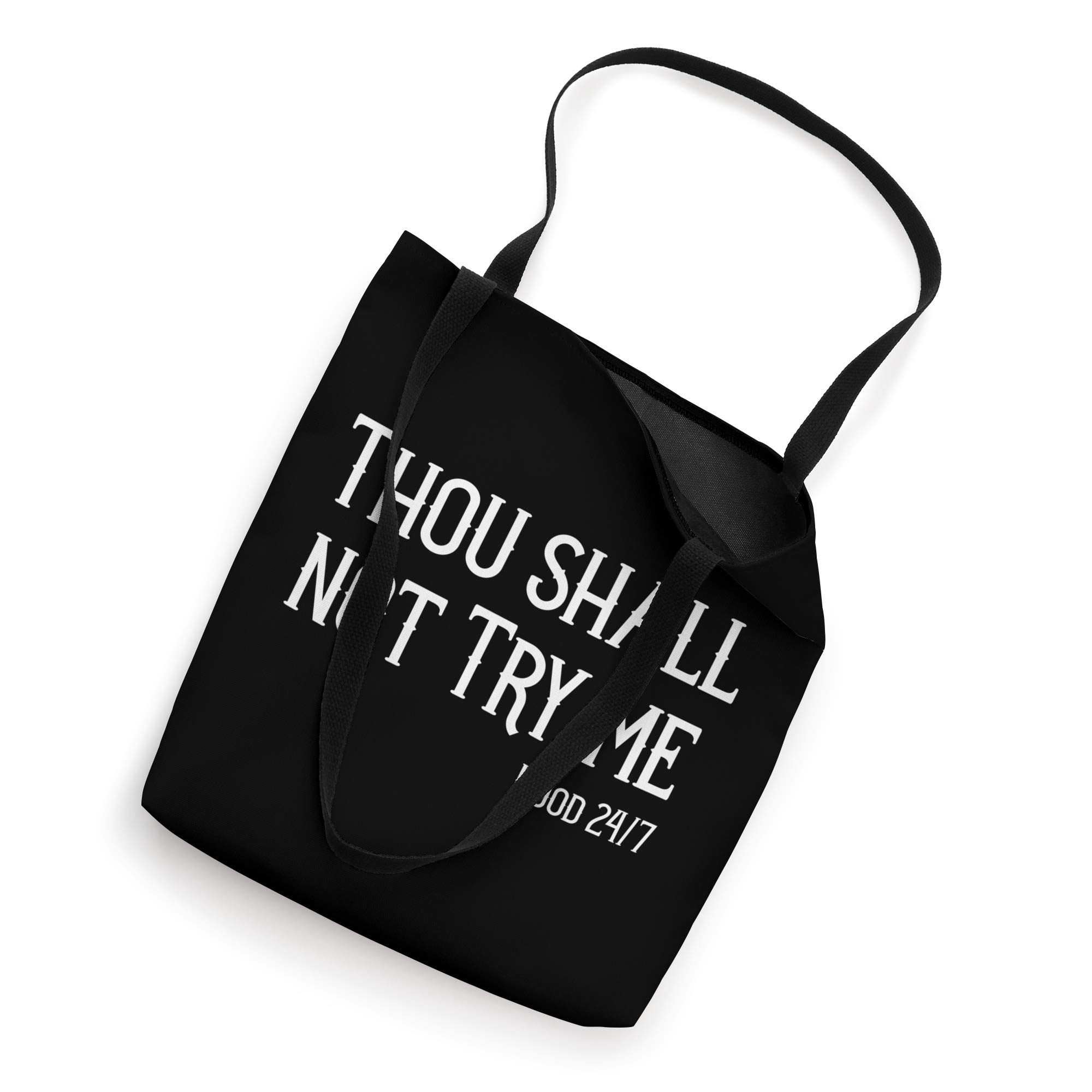 Funny Sarcastic Tote Bag - 'Thou Shall Not Try Me' Quote - Stylish & Durable Cotton Canvas Bag for Shopping, Beach, Work & Everyday Use