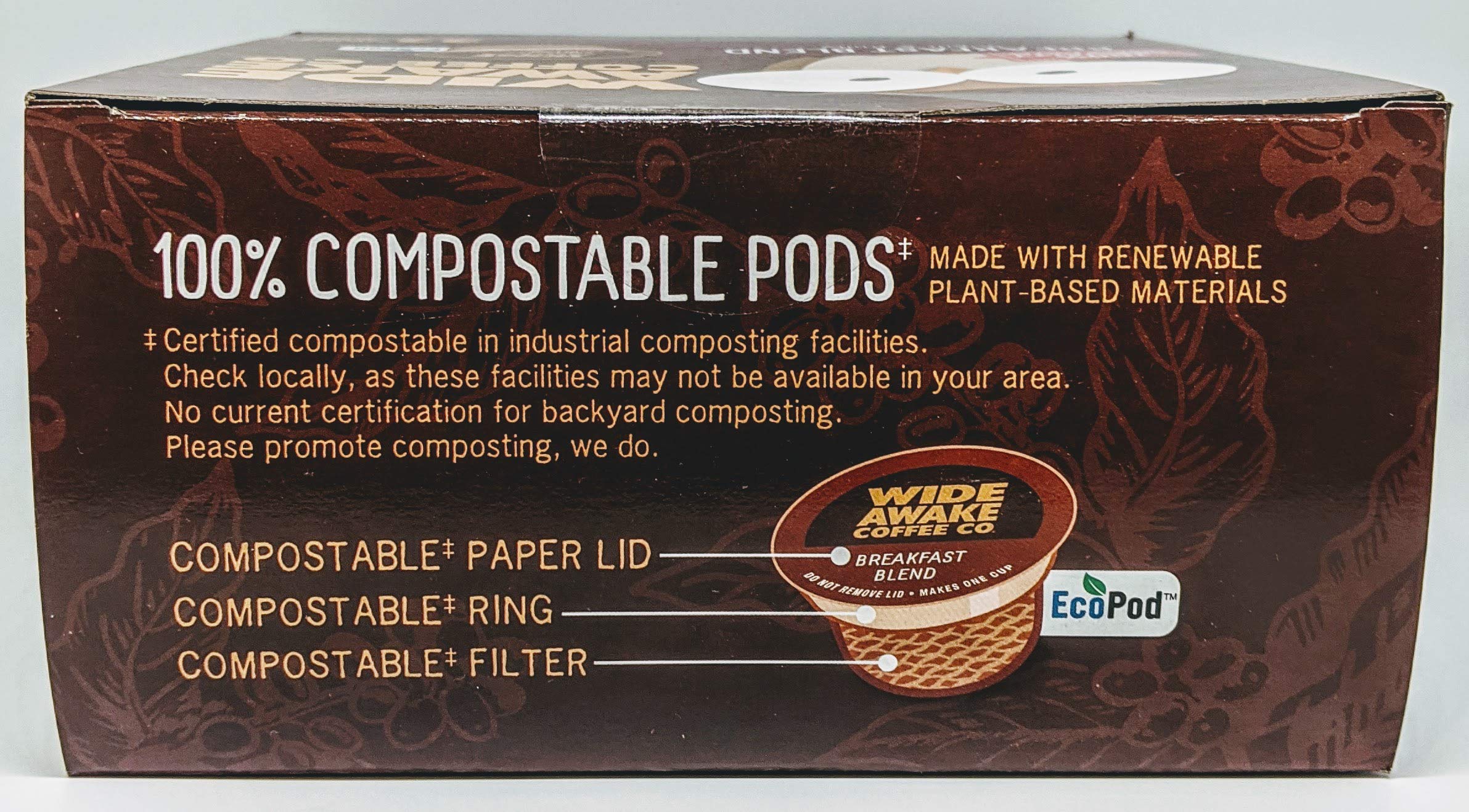 Wide Awake Coffee Single Serve Coffee Pods - 32 Count Breakfast Blend K-Cup Compatible Pods for Keurig Brewers | Perfect for Morning Coffee & Office Use