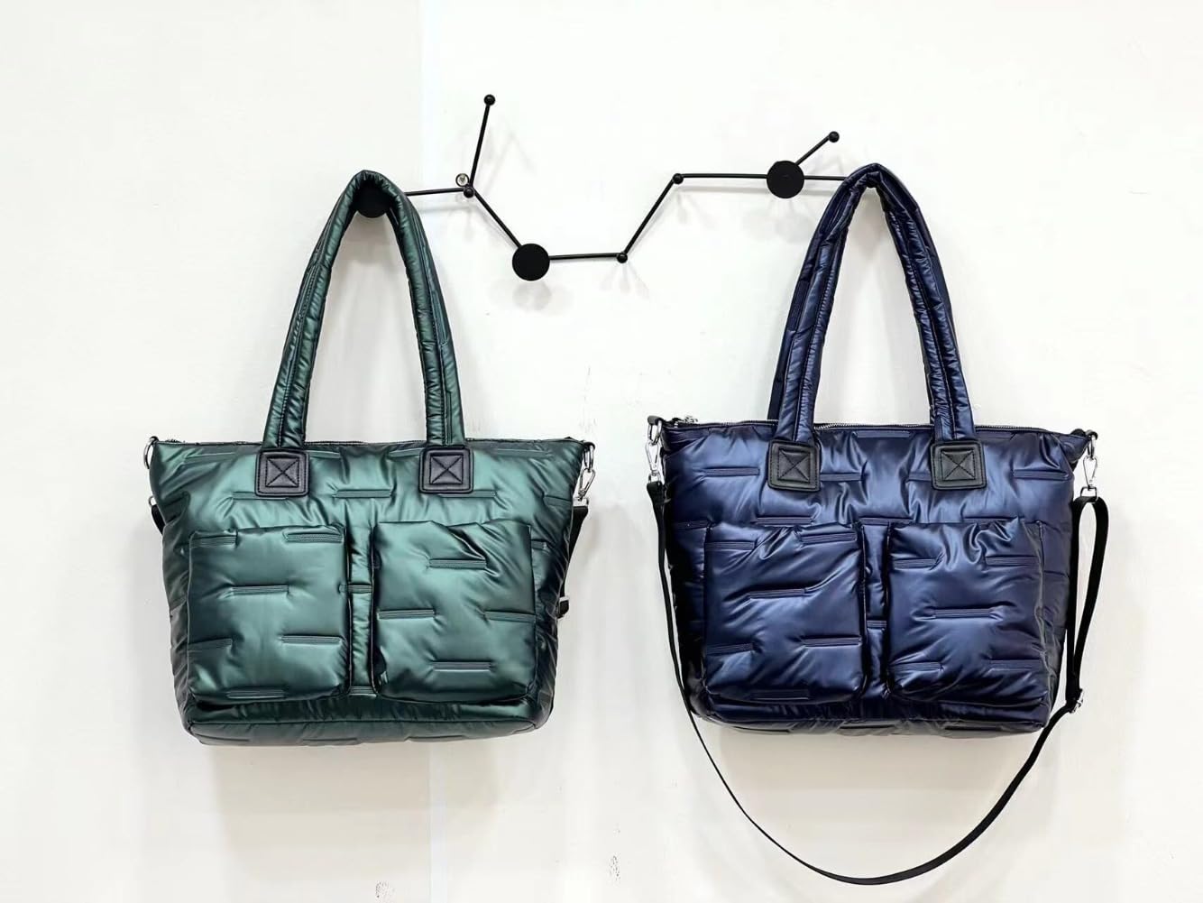 Quilted Puffer Tote Bag - Soft Plush Puffy Handbag for Women - Perfect for Work, Gym & Daily Commute - Stylish & Versatile Shoulder Bag for Office, Travel & Shopping