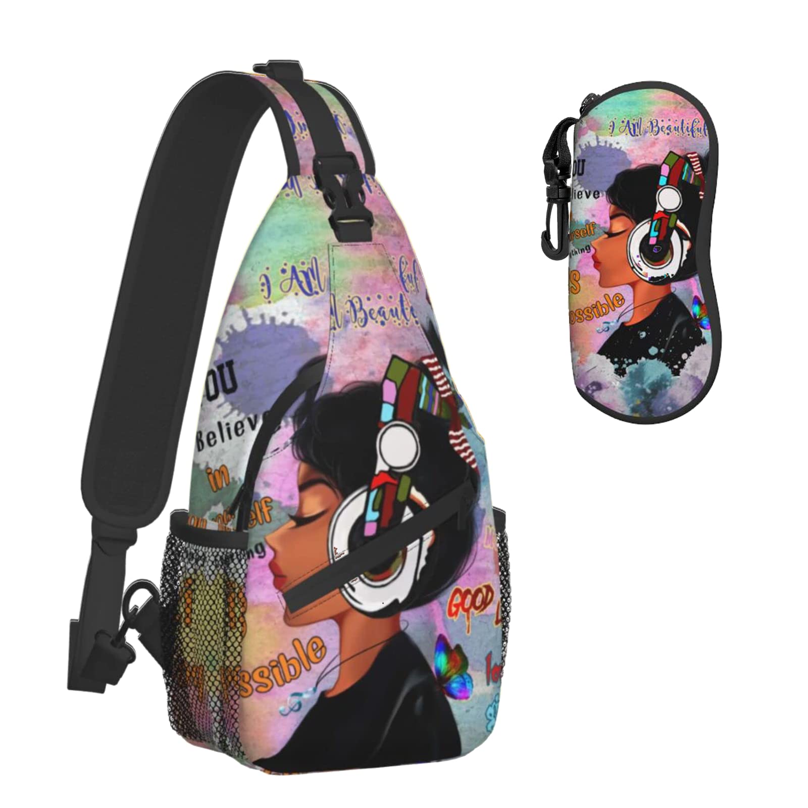 Women's Sling Backpack - Lightweight Travel Hiking Daypack for Women & Men, Sport Shoulder Bag for Running, Climbing, Casual Use - Includes Glasses Case - Perfect for Outdoor Adventures, Gym Workouts and Daily Commute