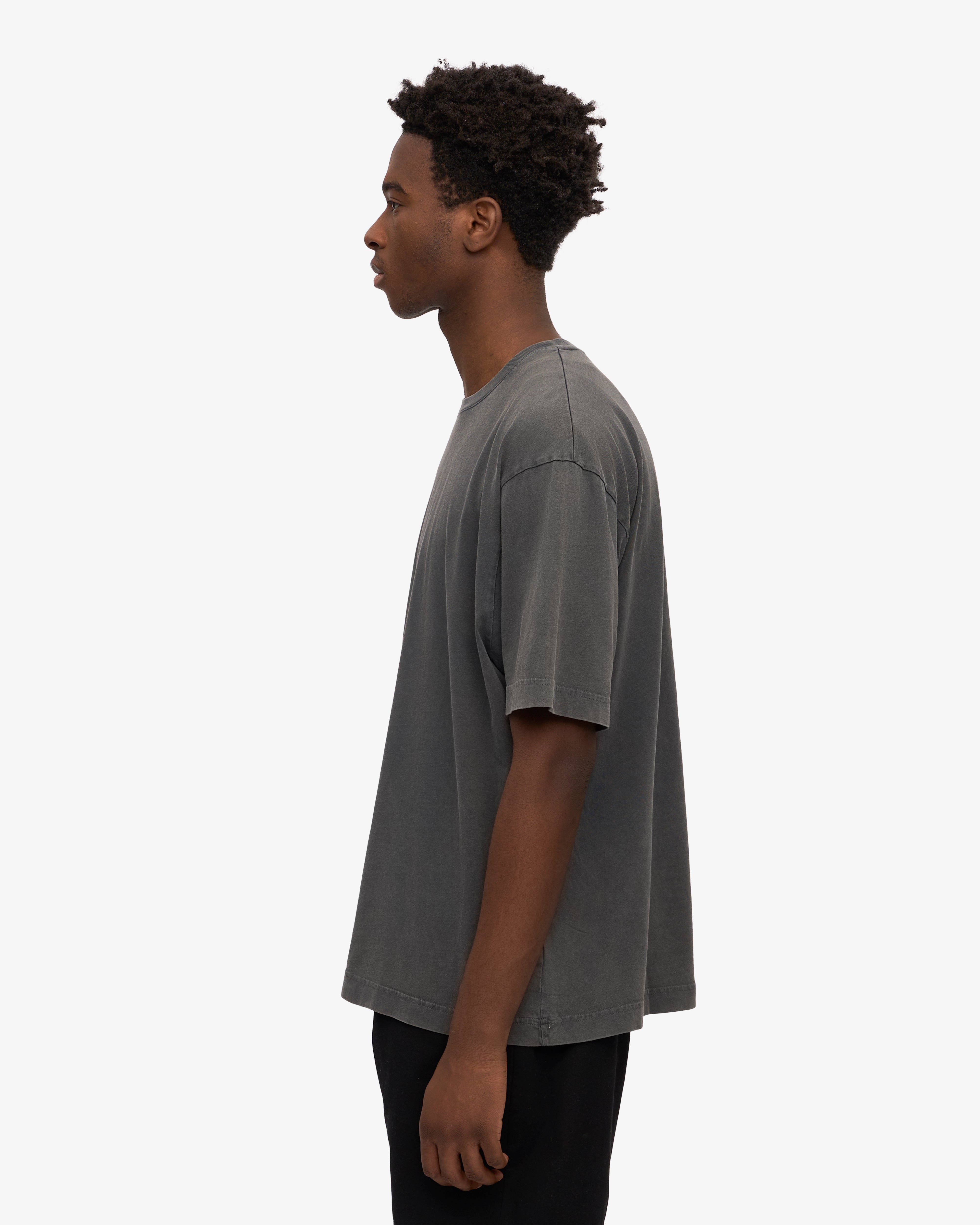 Oversized Organic Cotton T-Shirt for Women - Faded Black - Soft & Comfortable Casual Wear for Everyday Outfits and Loungewear
