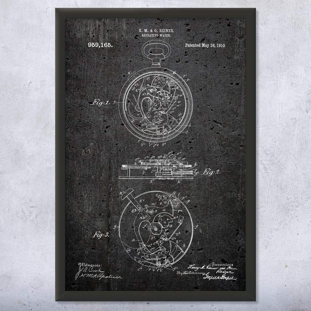 Vintage Mechanical Pocket Watch Blueprint Art - Watchmaker Gift & Wall Decor for Jewelry Stores (11x14) - Perfect for Home & Office Decor