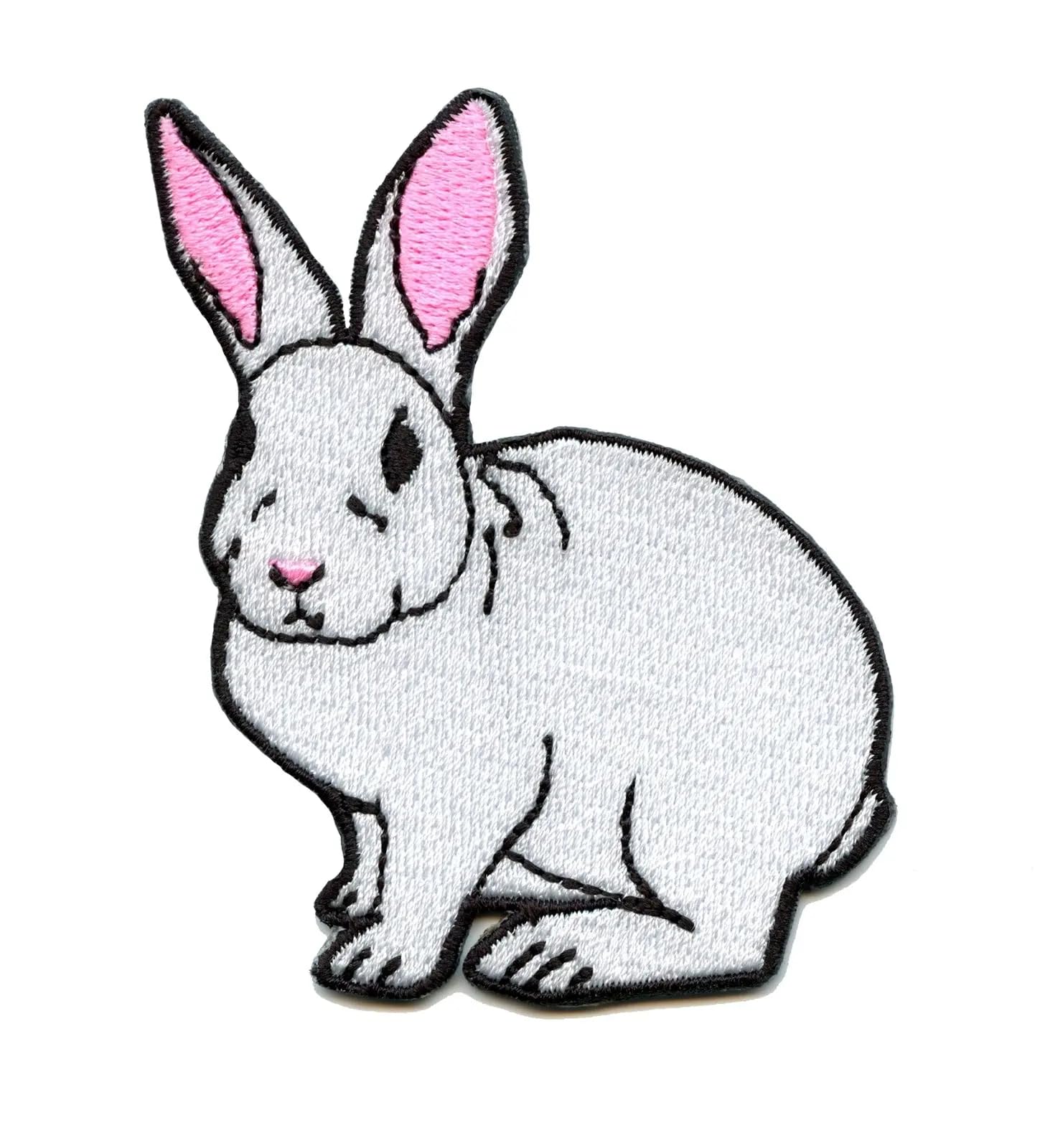 White Rabbit Patch - Hurry Fancy Embroidered Iron On Applique for DIY Clothing, Bags & Accessories | Perfect for Kids Outfits, Denim Jackets & Backpack Customization