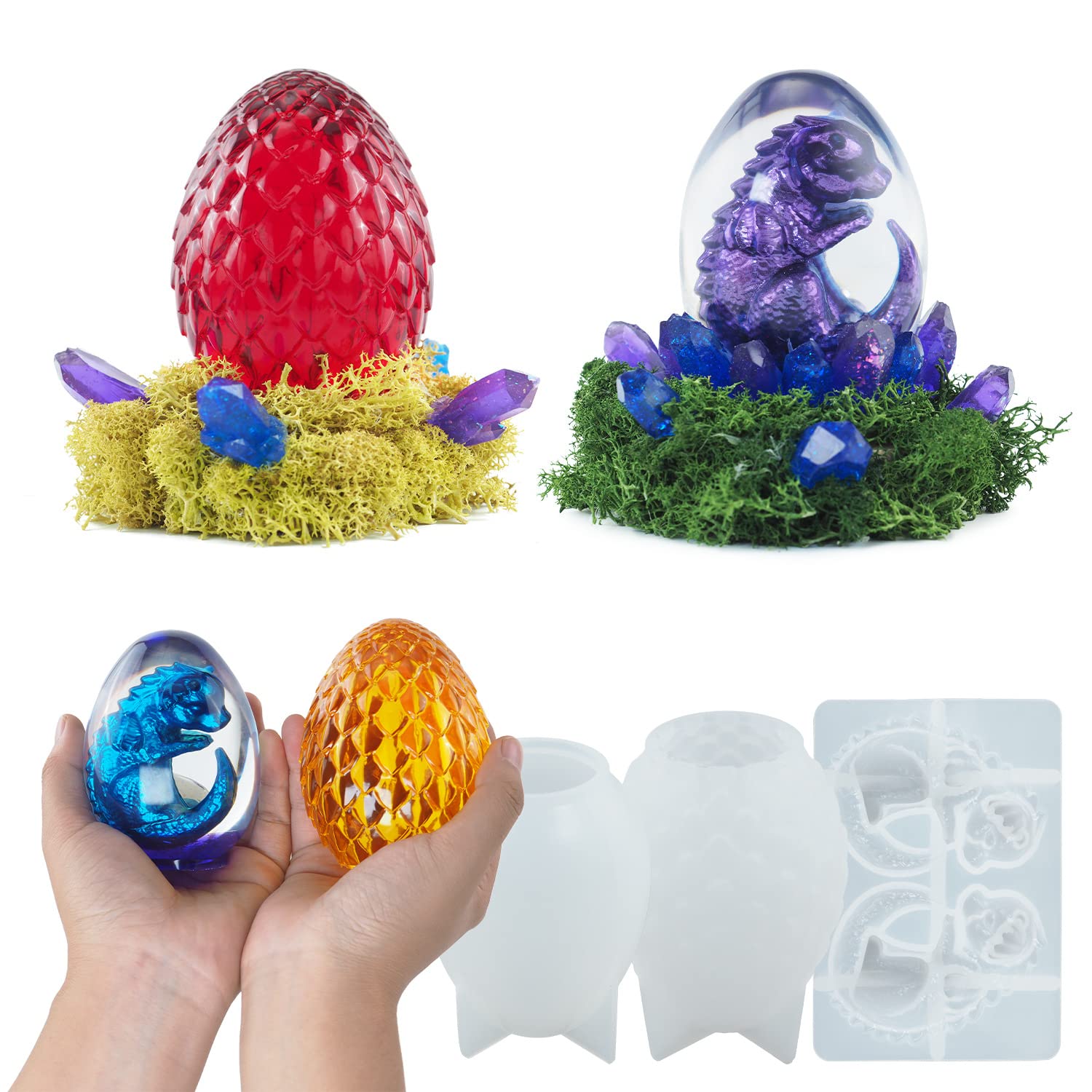 3D Dragon Egg Silicone Mold - 3 Pack for Candle & Soap Making - Home Decor