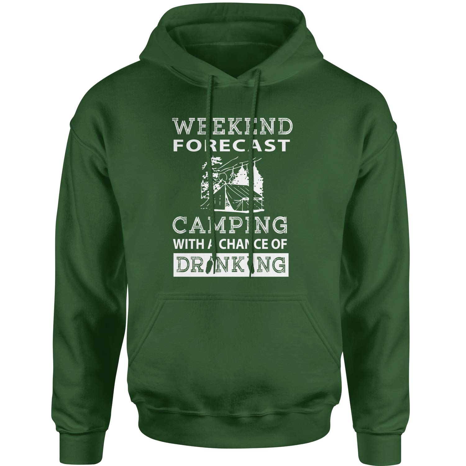 Expression Tees Weekend Forecast Camping Hoodie - Funny Drinking Slogan Unisex Pullover for Men & Women | Perfect for Outdoor Adventures, Camping Trips & Casual Wear