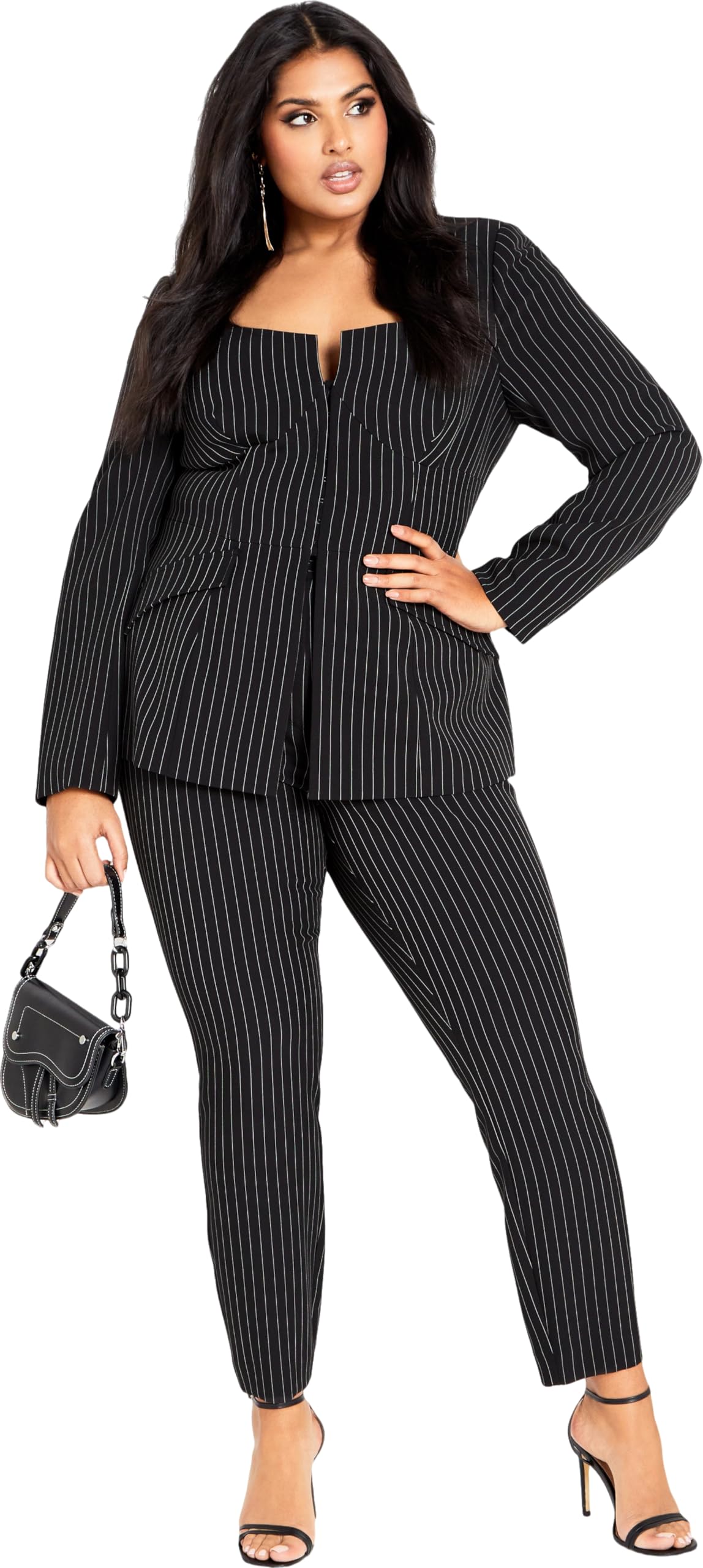Women's Plus Size Sabine Pant - Stretchy Comfortable High Waisted Trousers for Work & Casual Wear | Office, Travel & Everyday Outfits