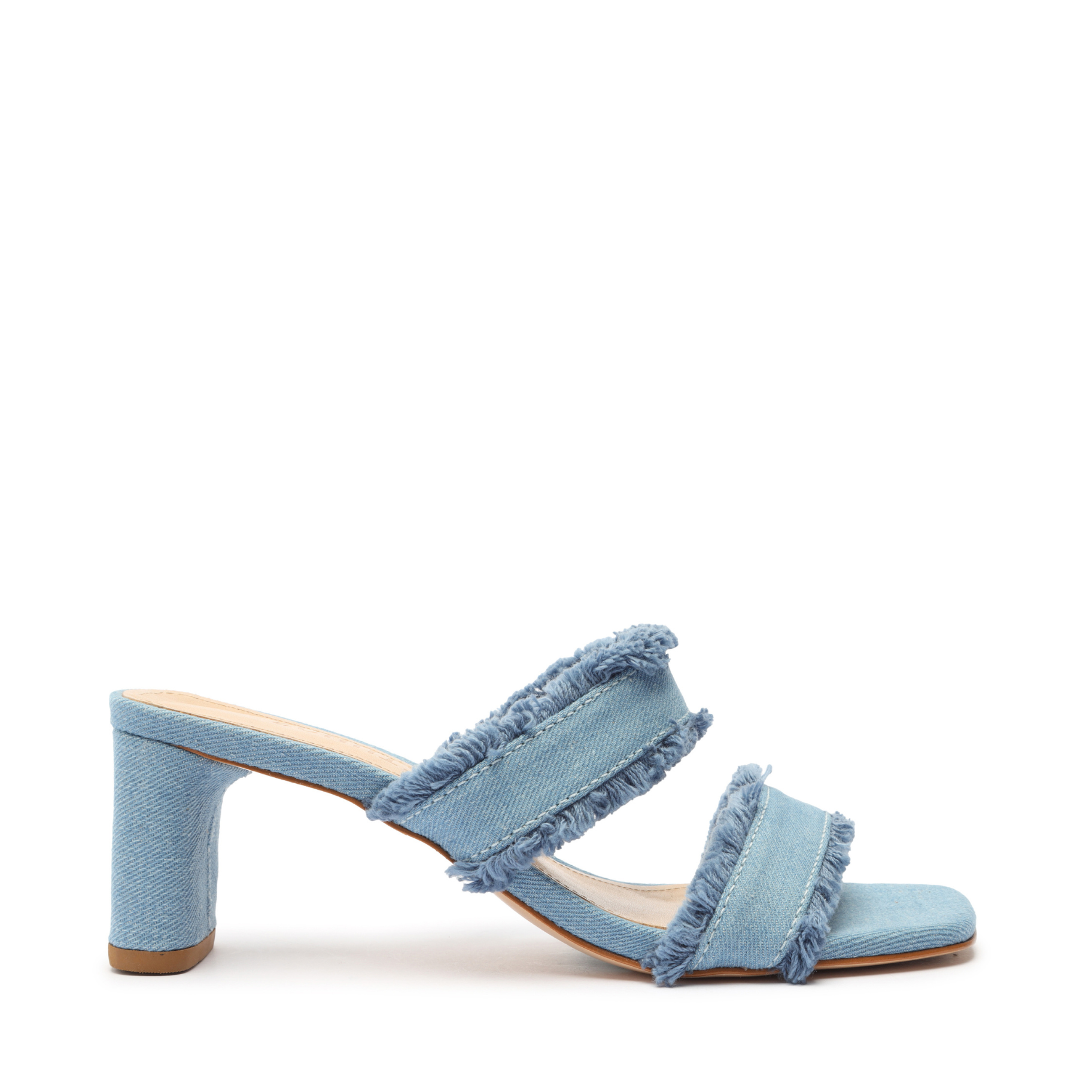 Amely Women's Mid Block Heel Denim Sandals - Comfortable Summer Casual Shoes for Beach, Walking & Outdoor Activities